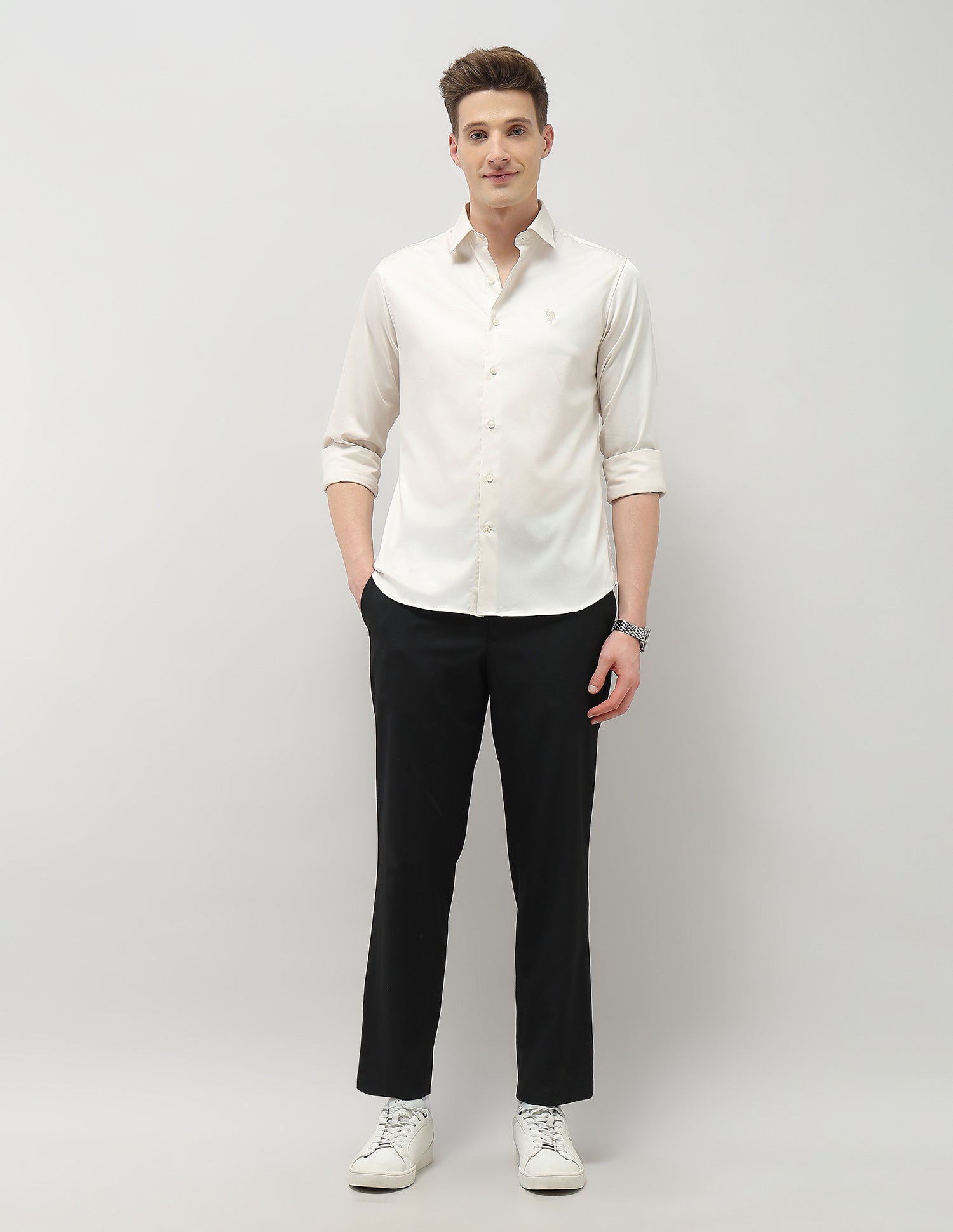 Solid Tailored Fit Shirt