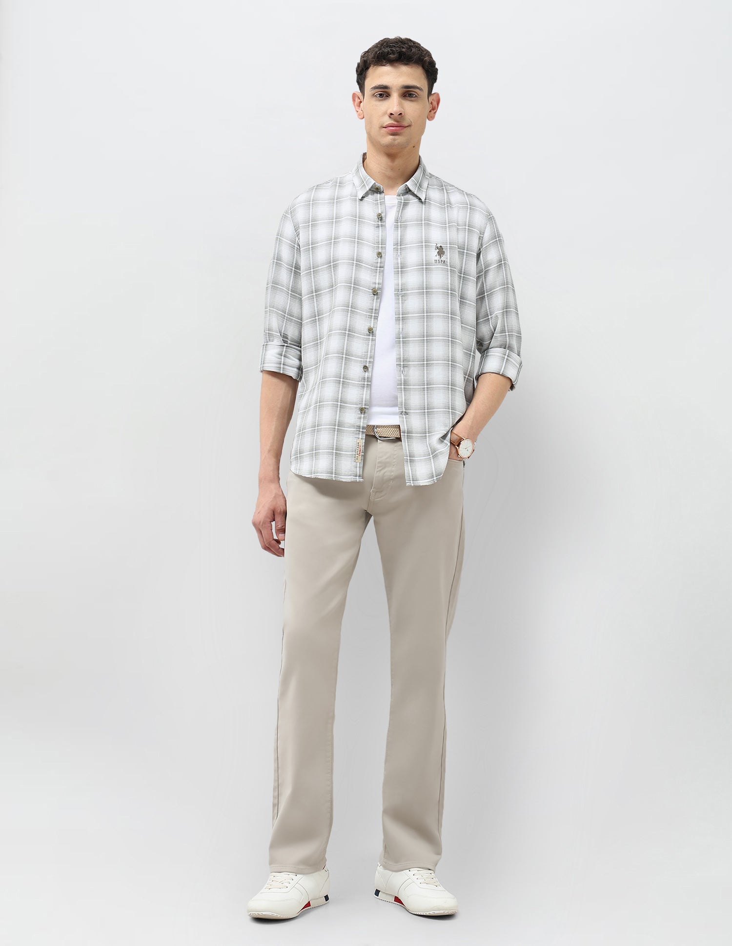 Tartan Checked Regular Fit Shirt Olive - U.S. POLO ASSN. | Large