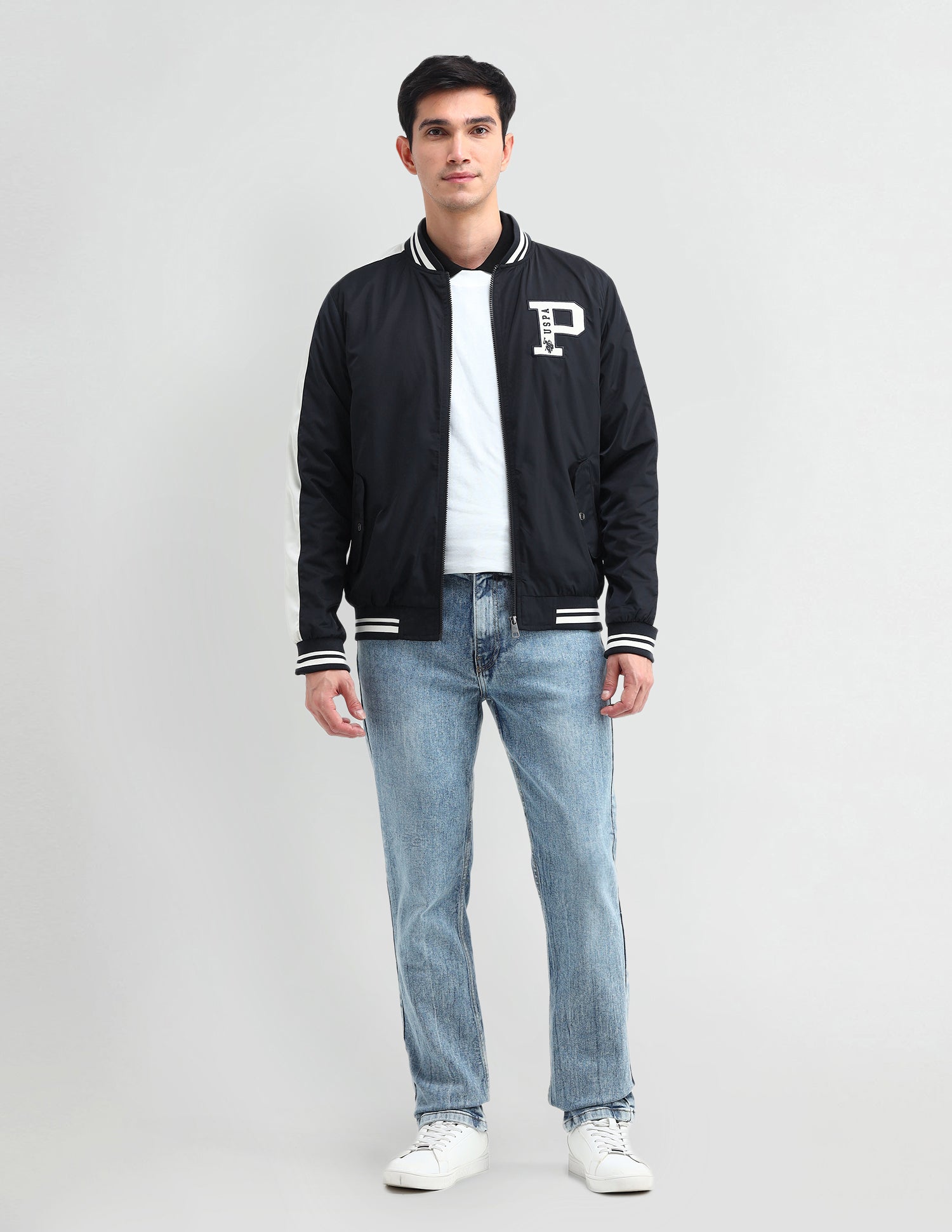 Brand Printed Regular Fit Jacket Navy - U.S. POLO ASSN. | Large