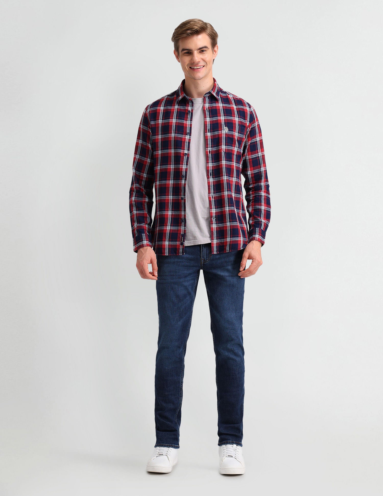 Brandon Slim Tapered Blue Jeans Blue - U.S. POLO ASSN. | Large