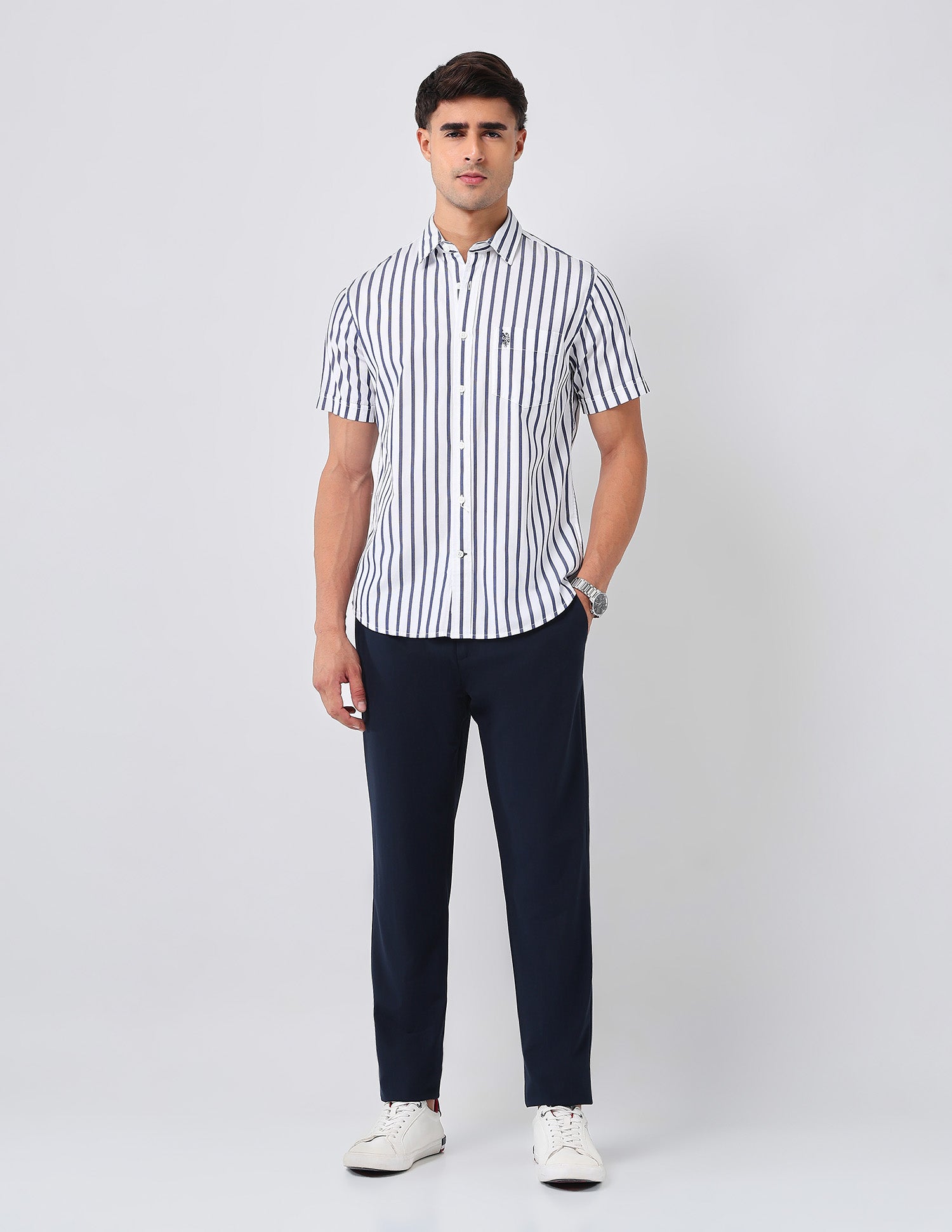 Vertical Striped 135Th Shirt Navy - U.S. Polo Assn. India | Large