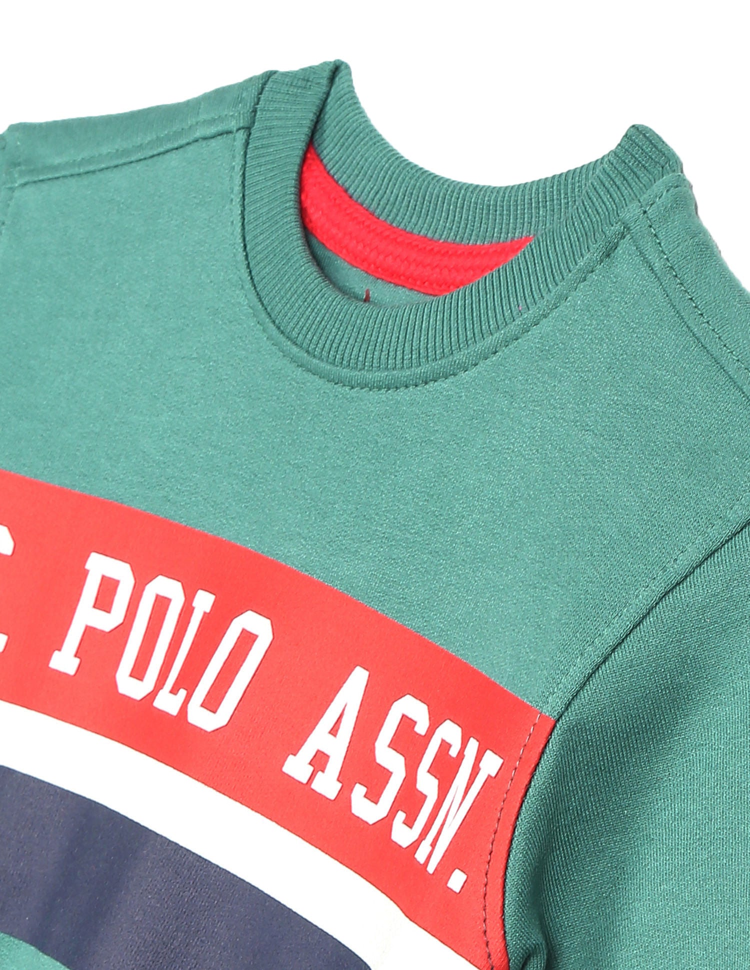 Crew Neck Brand Print Sweatshirt Dark Green - U.S. POLO ASSN. | Large