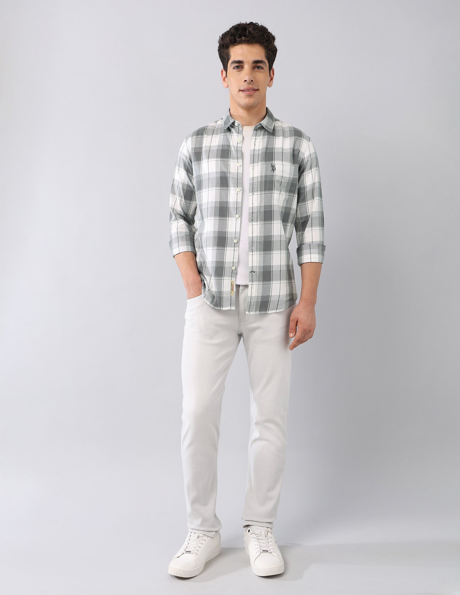 Pure Cotton Regular Fit Shirt Grey - U.S. Polo Assn. India | Large