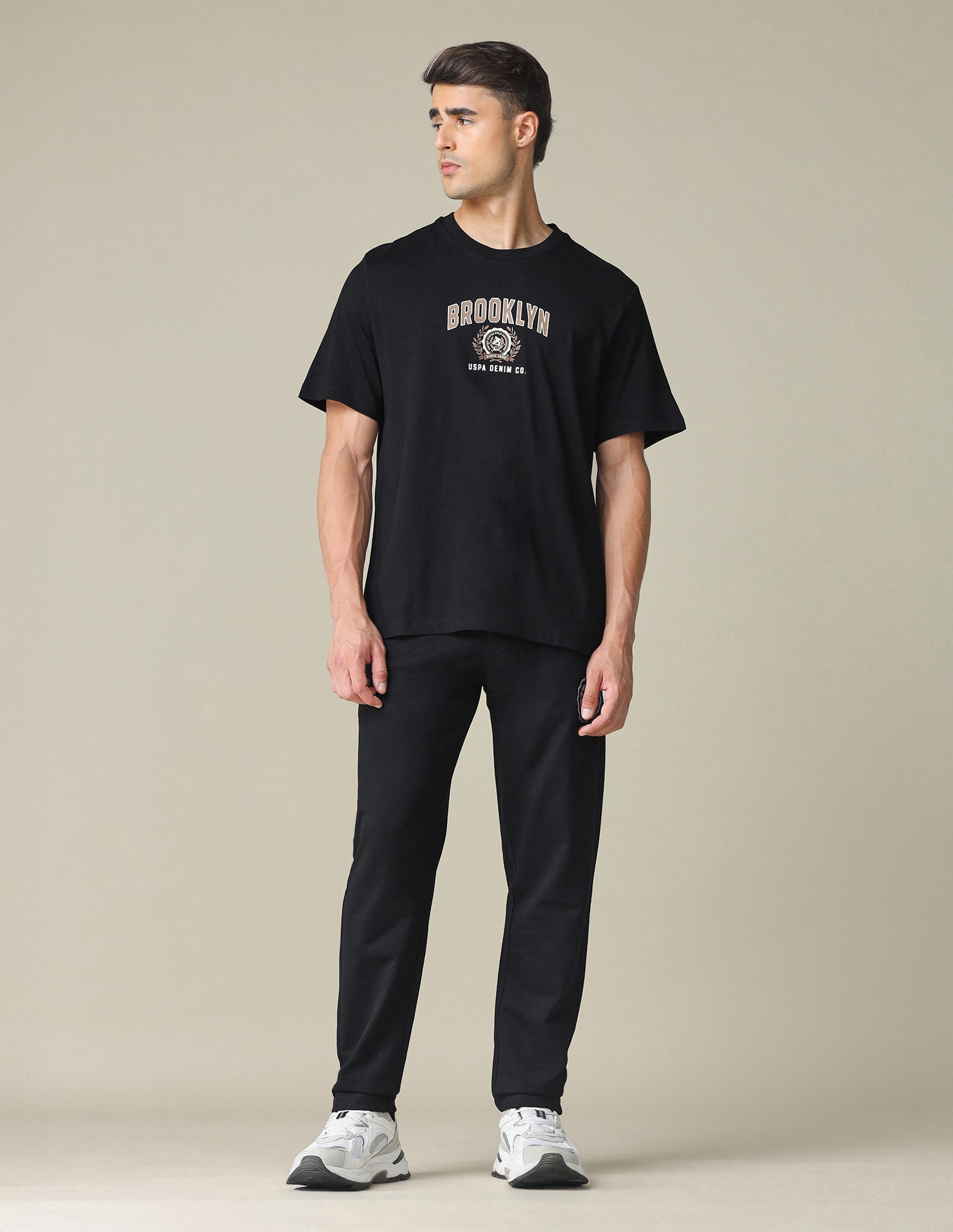 Oversized Fit Typographic Printed T- Shirt Black - U.S. POLO ASSN. | Large