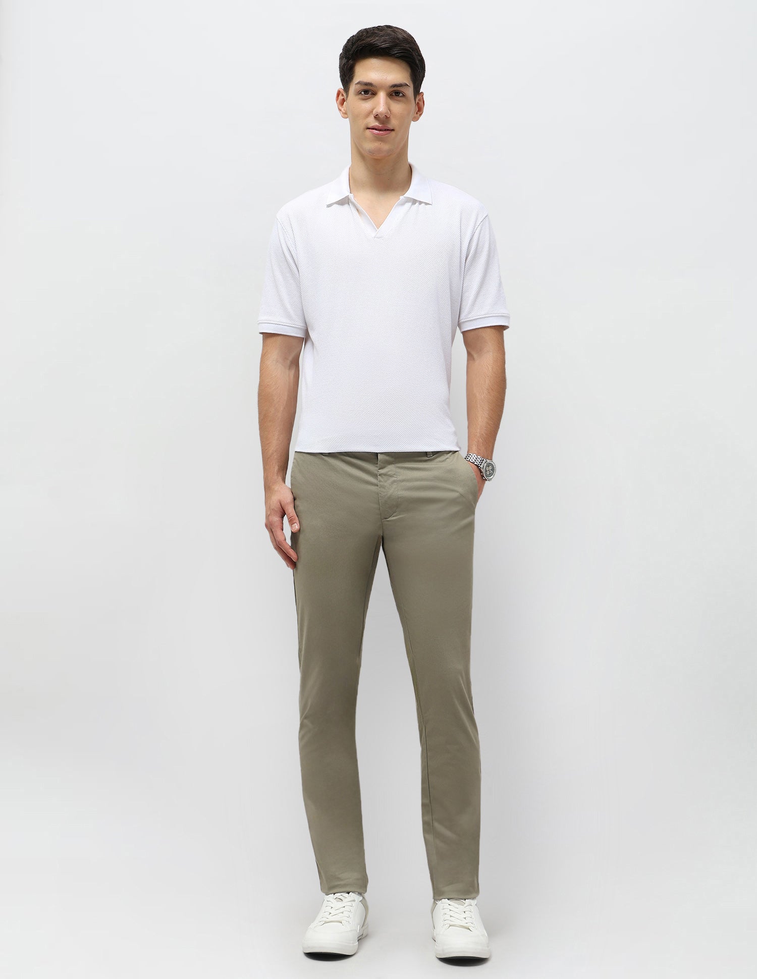 Denver Slim Fit Satin Trousers Sage - U.S. POLO ASSN. | Large