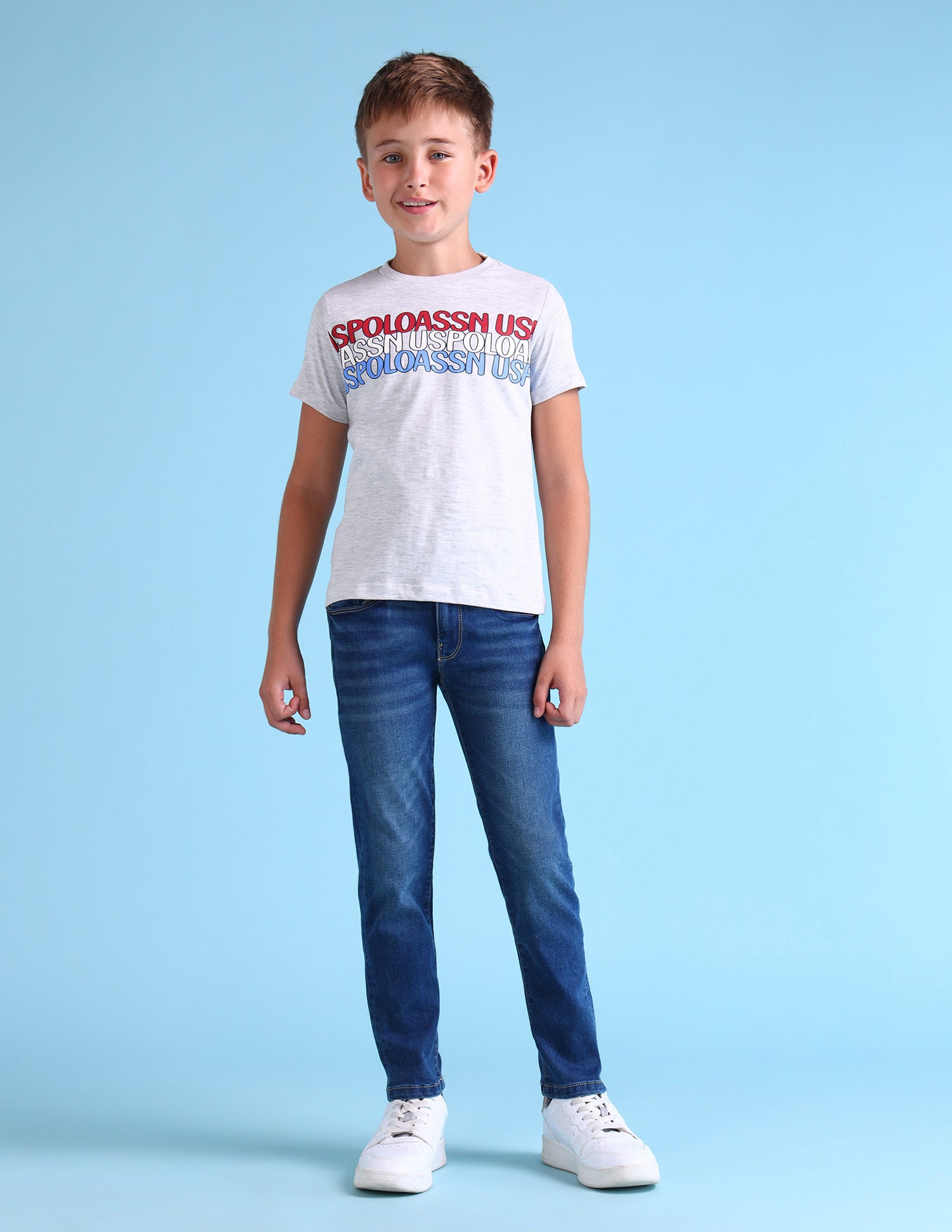 Boys Cotton T-Shirt Grey - U.S. POLO ASSN. | Large