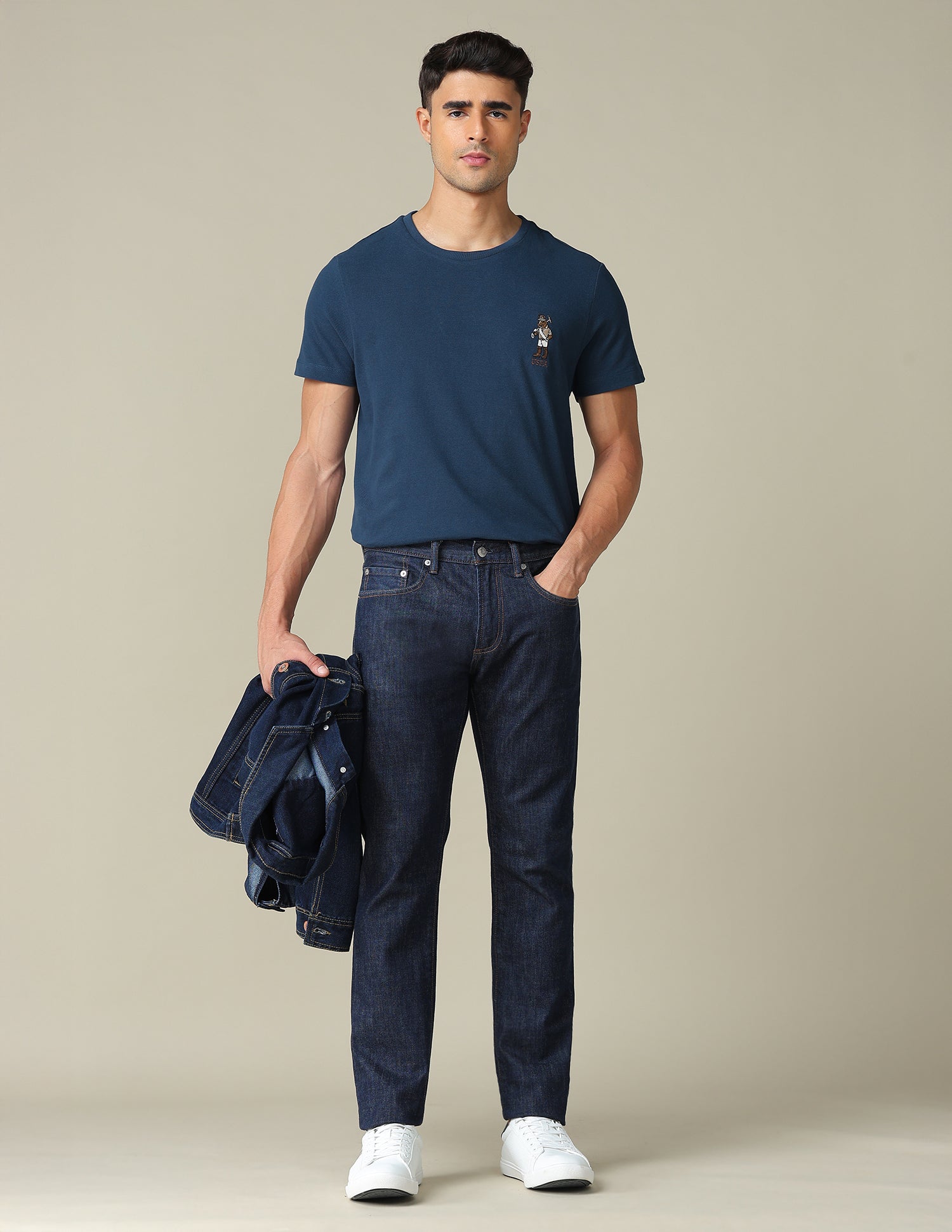 Pure Cotton Regular Fit T- Shirt Navy - U.S. POLO ASSN. | Large