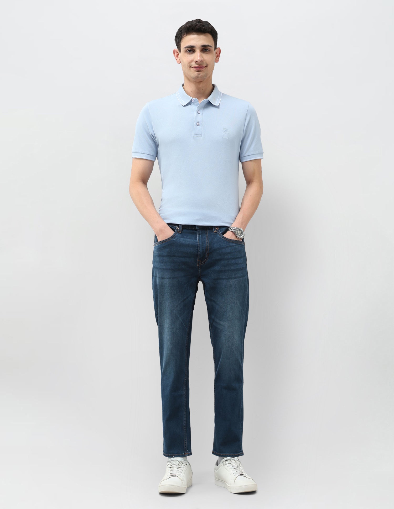 Cole Comfort Cropped Fit Blue Jeans Indigo - U.S. POLO ASSN. | Large