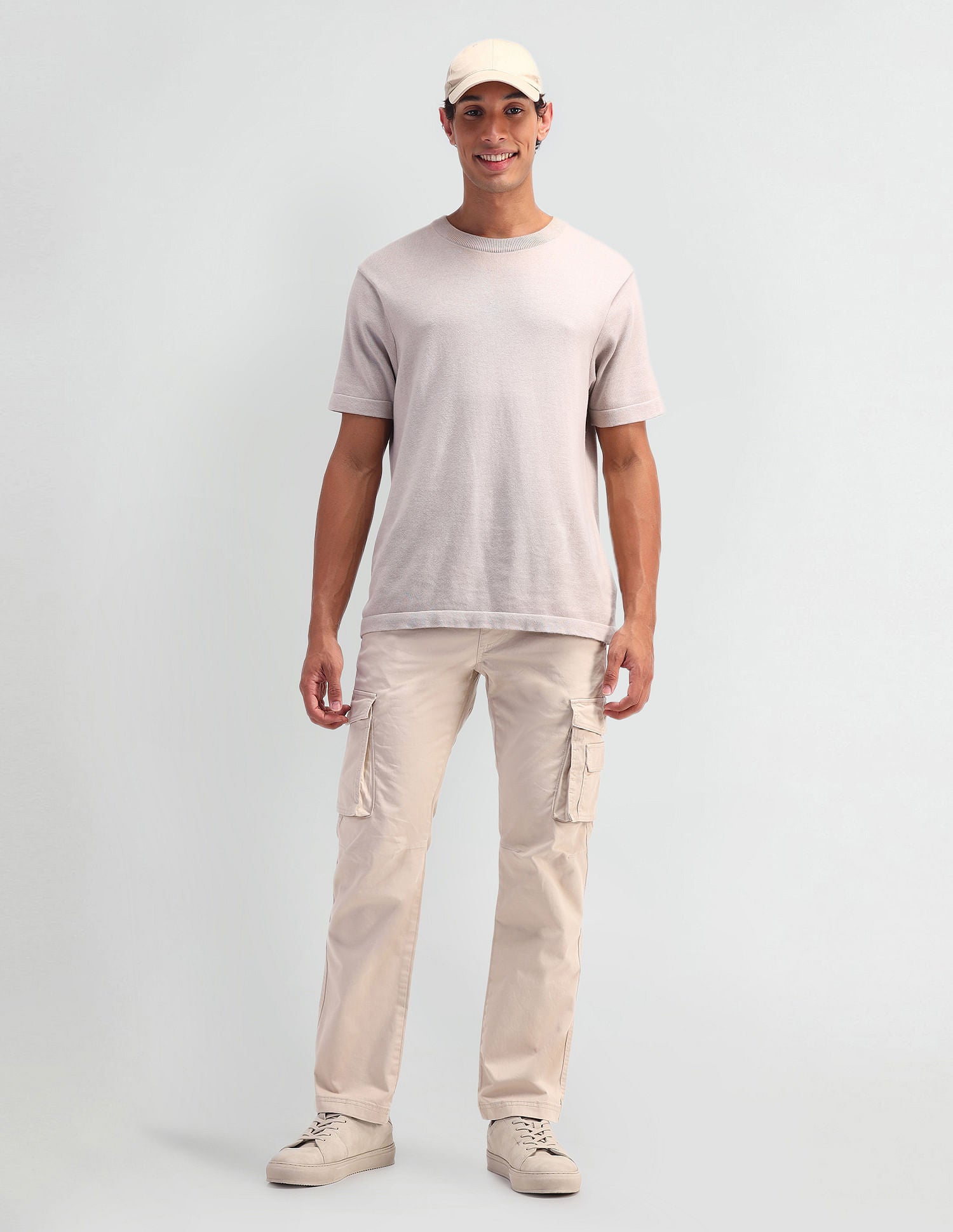 Solid Straight Fit Trousers Stone - U.S. POLO ASSN. | Large