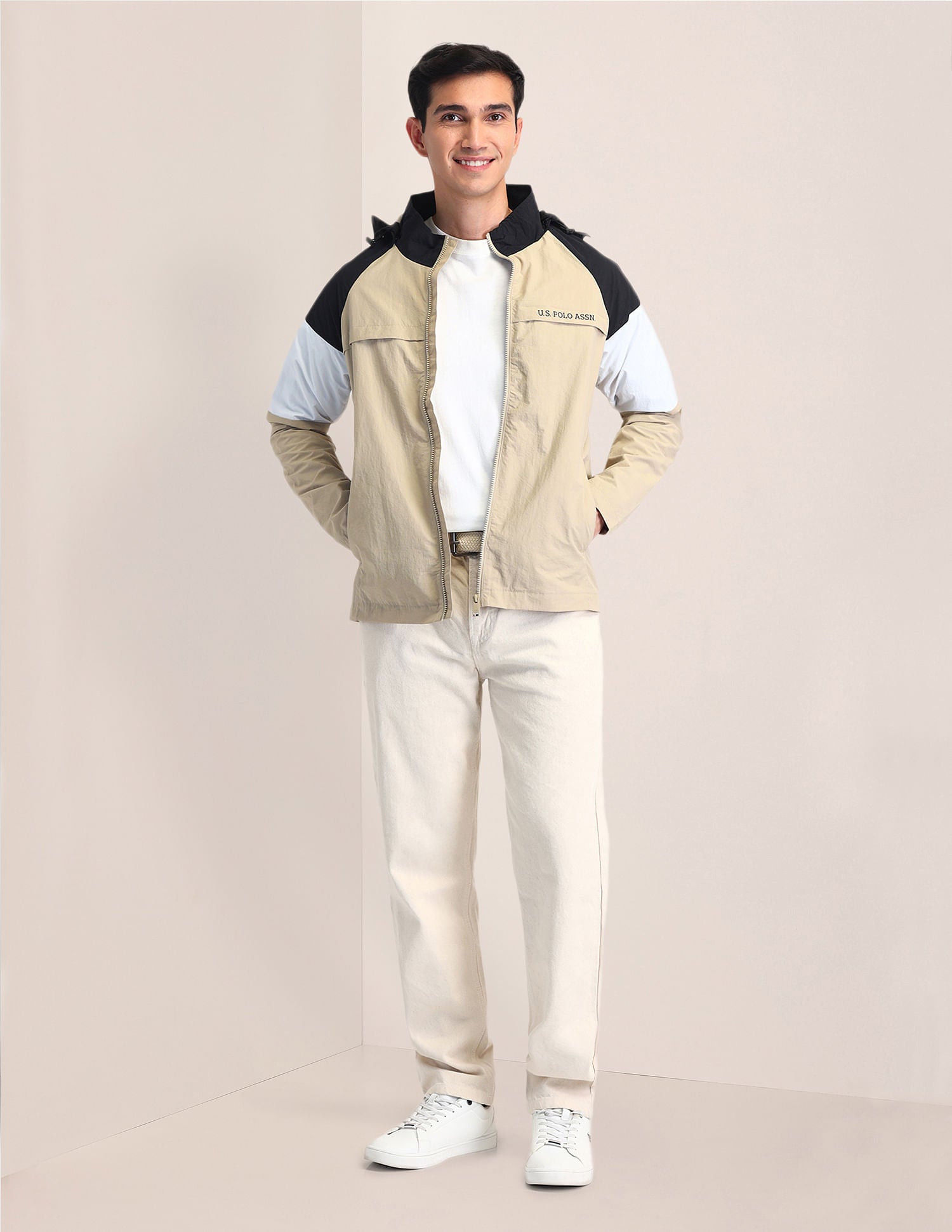 Regular Fit Solid Padded Jacket Black - U.S. POLO ASSN. | Large