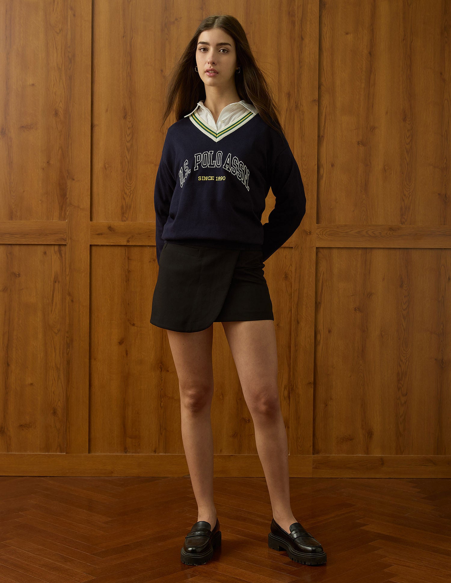 Relaxed Fit Brand Printed Sweater Navy - U.S. POLO ASSN. | Large