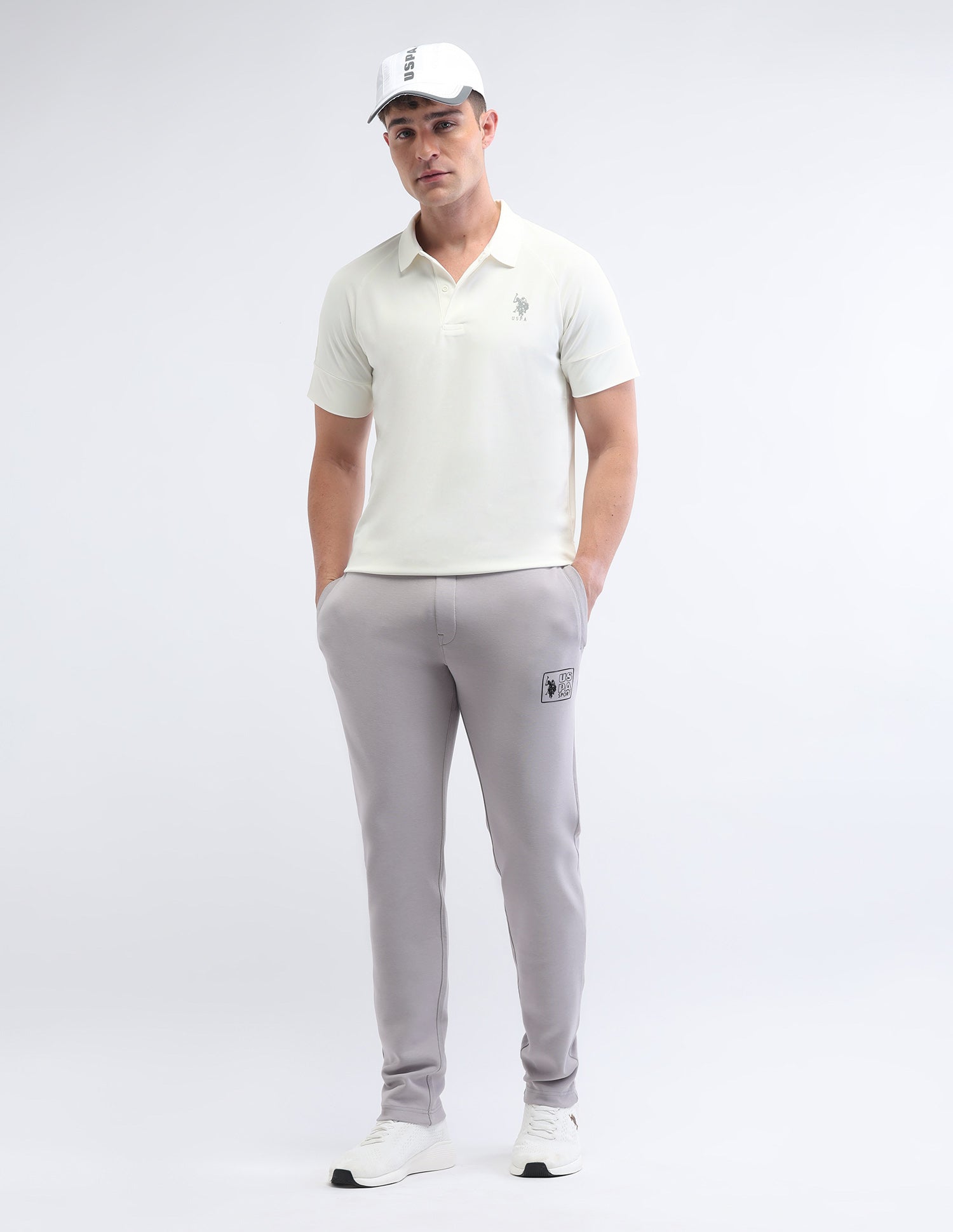 Solid Slim Fit Polo Shirt Off White - U.S. Polo Assn. India | Large