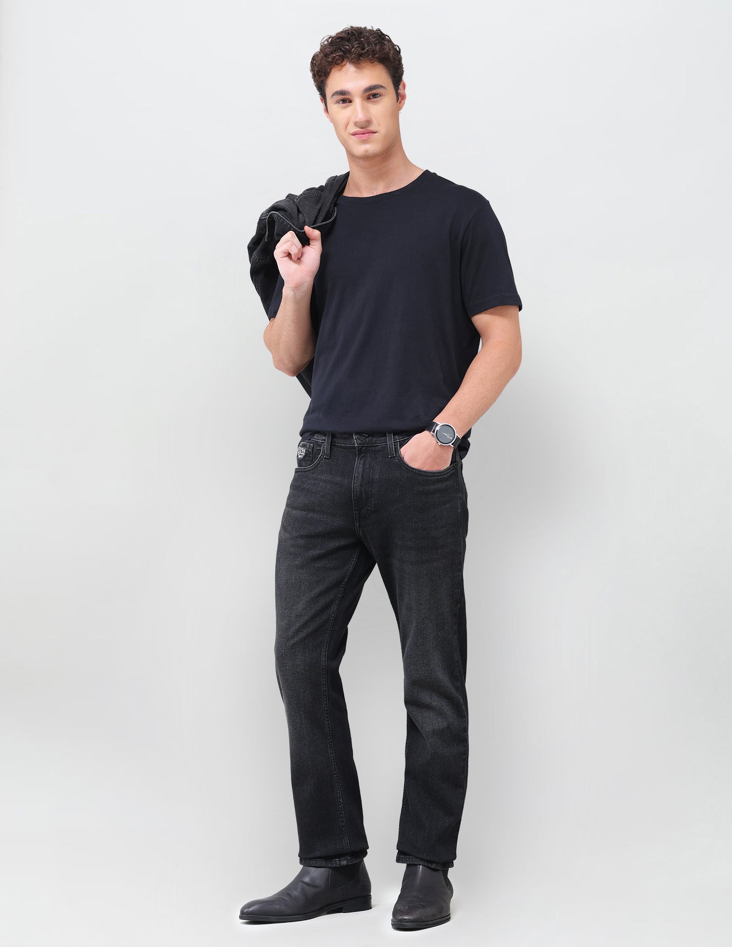 Harold Slim Straight Fit Black Jeans Black - U.S. Polo Assn. India | Large