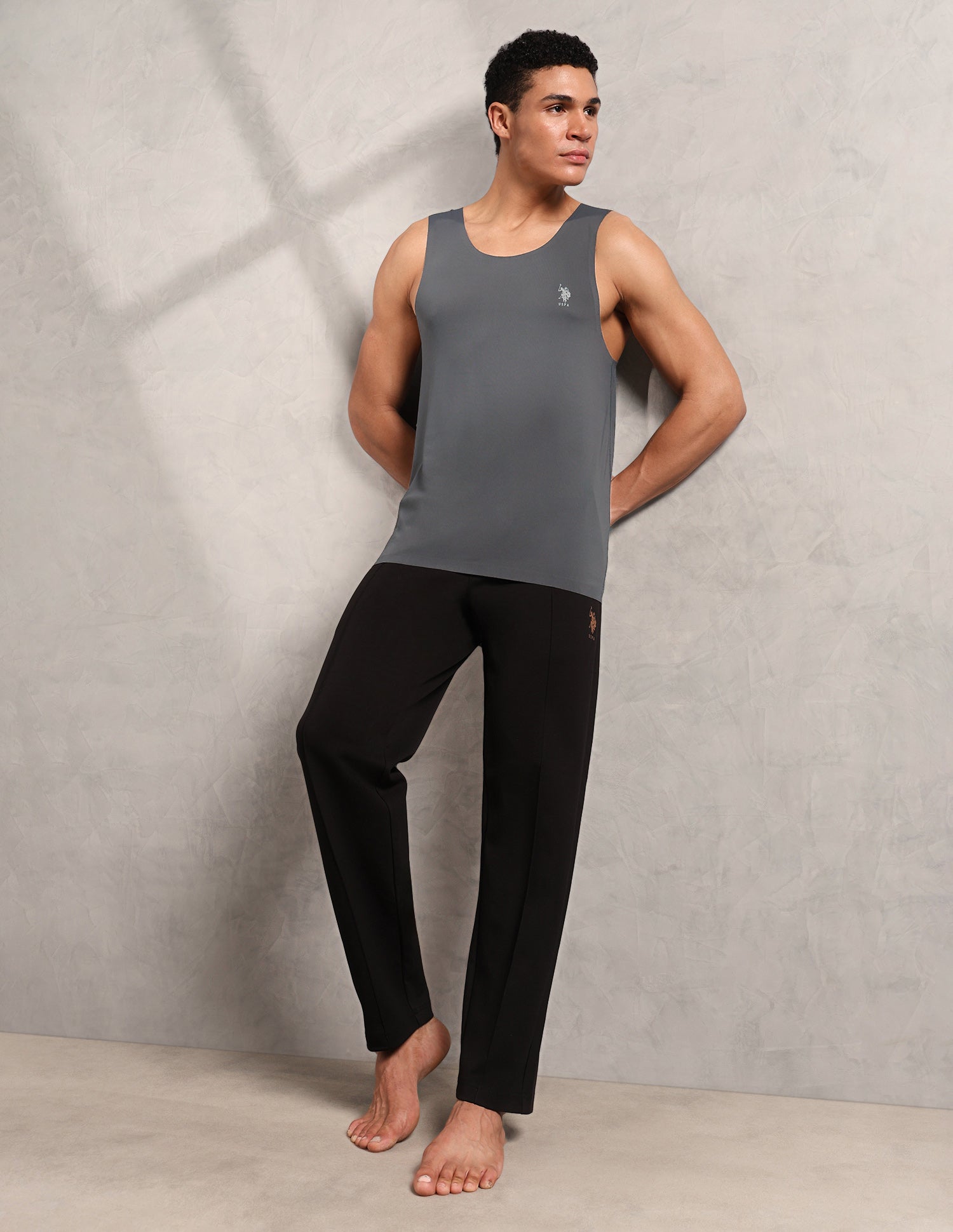 Breathe Easy Mesh Seamless RV001 Sports Vest Asphalt - U.S. Polo Assn. India | Large