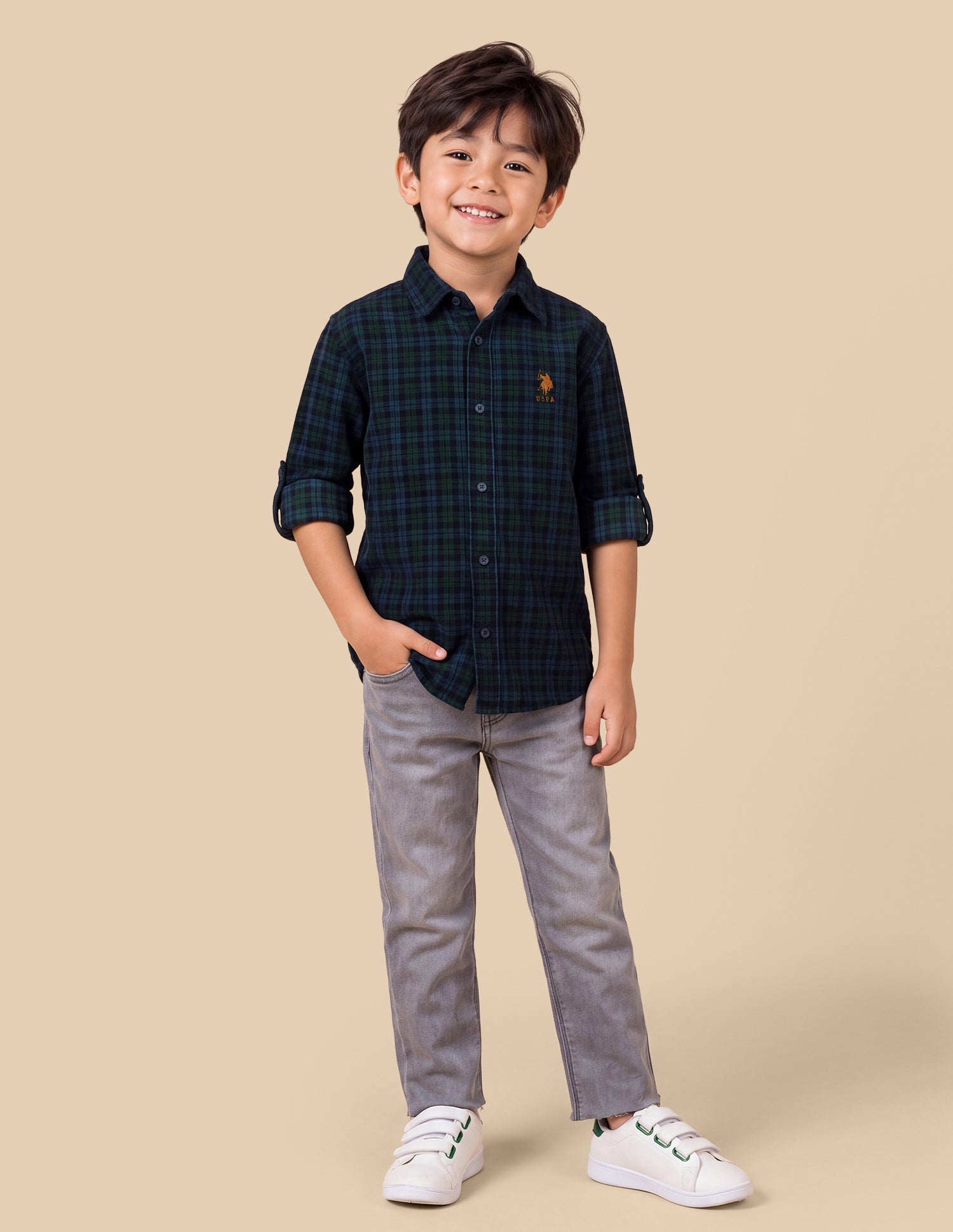 Plaid Checked Regular Fit Shirt Green - U.S. Polo Assn. India | Large