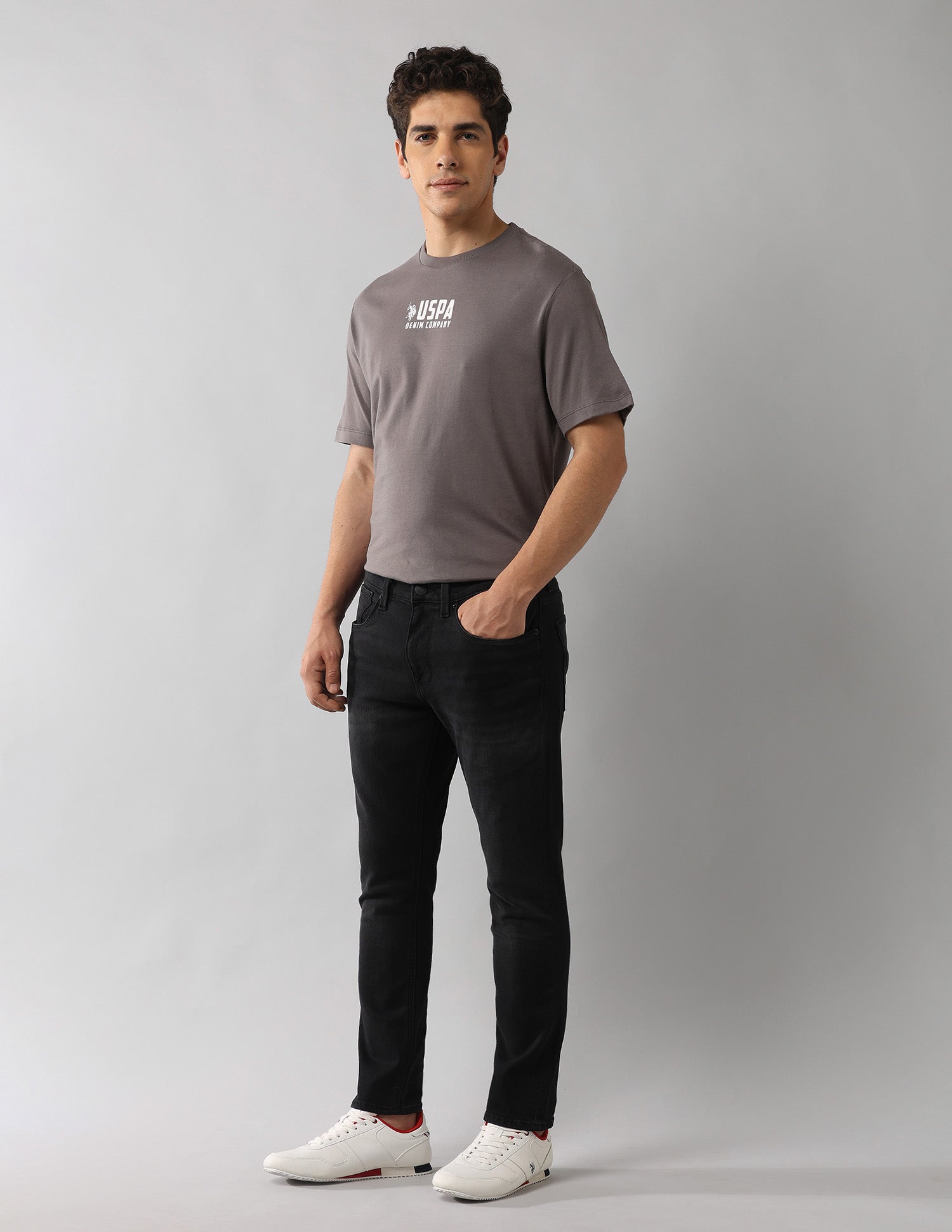 Henry Tapered Fit Cropped Super Stretch Jeans Black - U.S. Polo Assn. India | Large