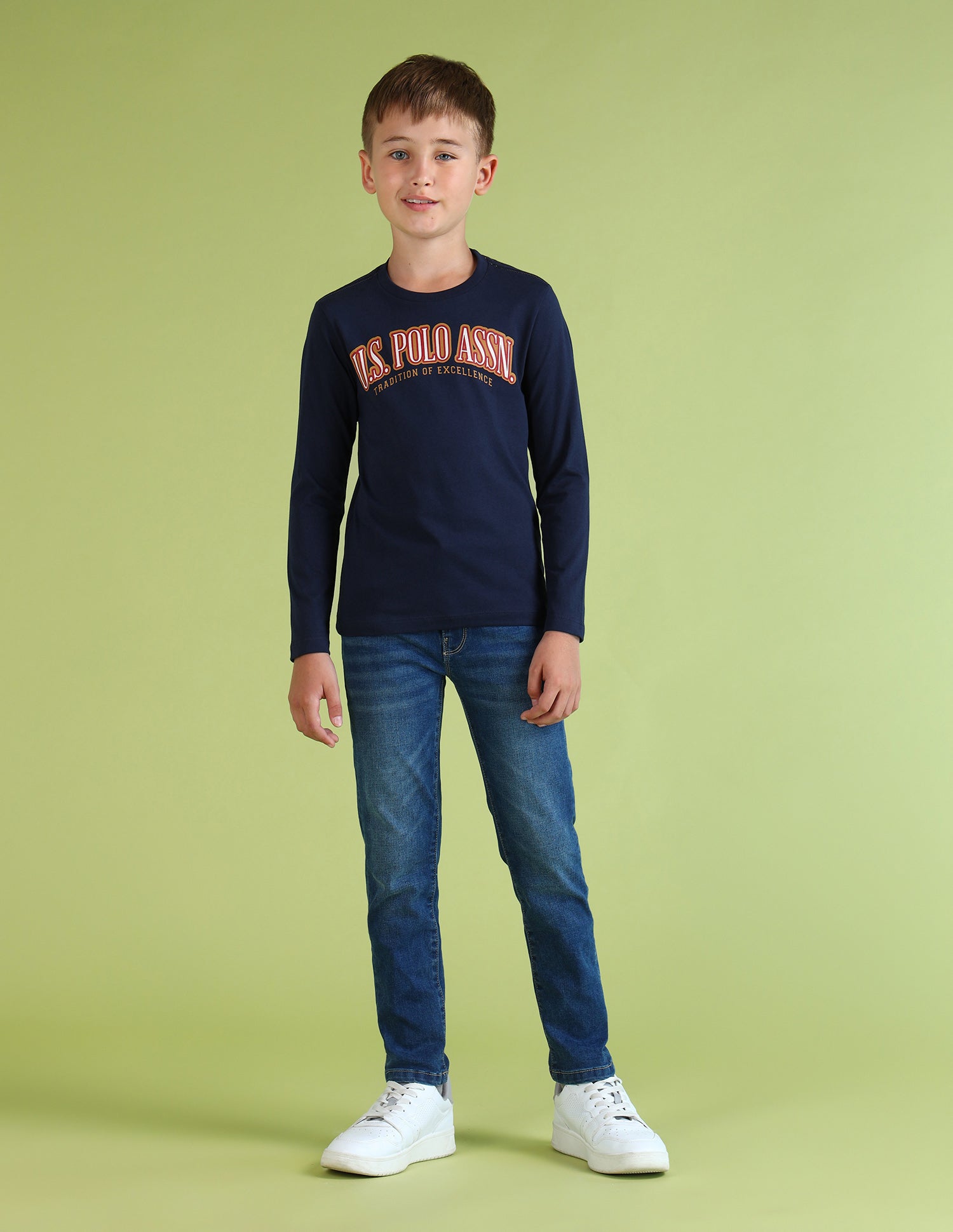 Boys Brand Printed Regular Fit T-Shirt Navy - U.S. POLO ASSN. | Large