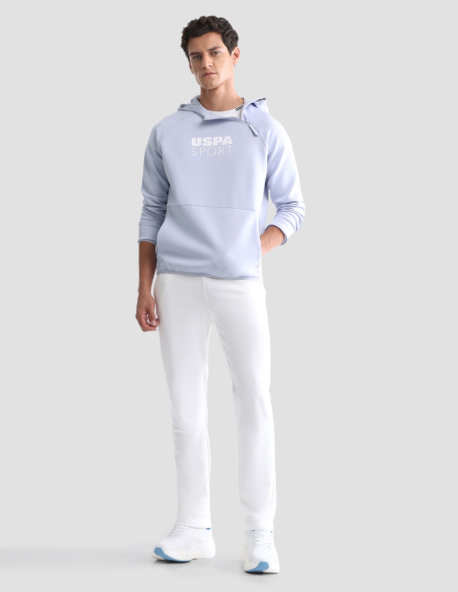 Regular Fit Solid Active Sweatshirt Purple - U.S. Polo Assn. India | Large