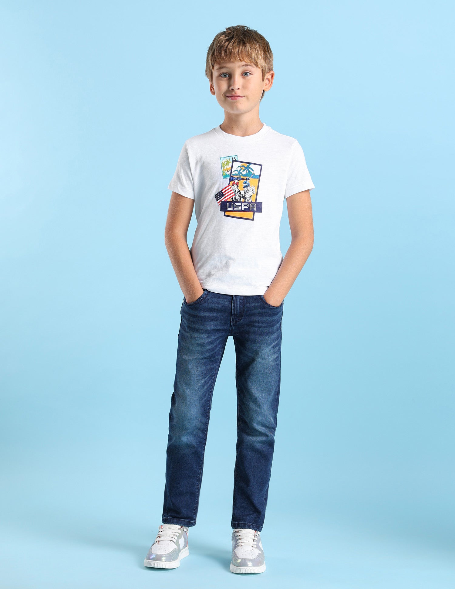 Boys Graphic Regular Fit T-Shirt White - U.S. POLO ASSN. | Large