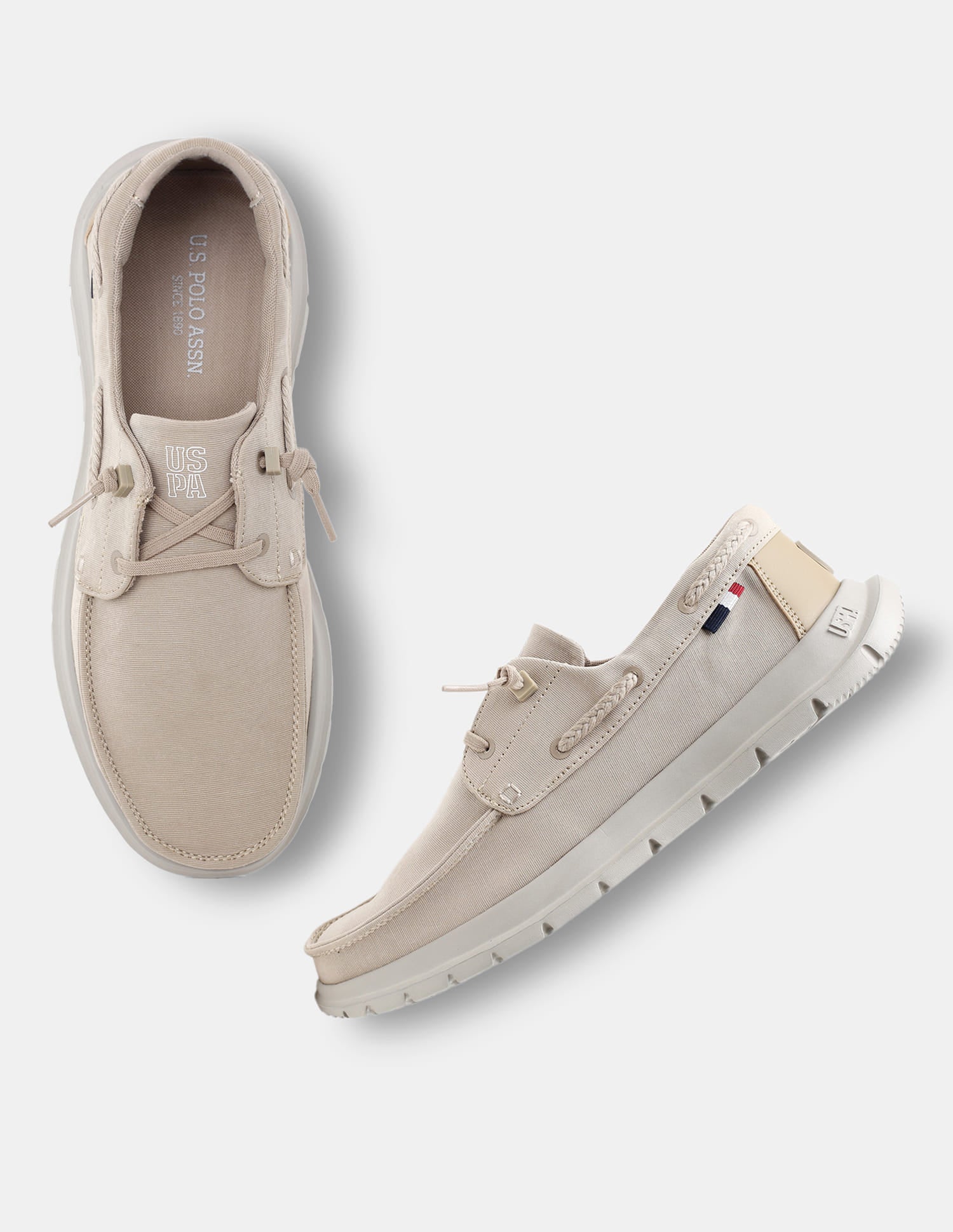 Round Toe Slip Ons Ciro Sneakers Beige - U.S. Polo Assn. India | Large