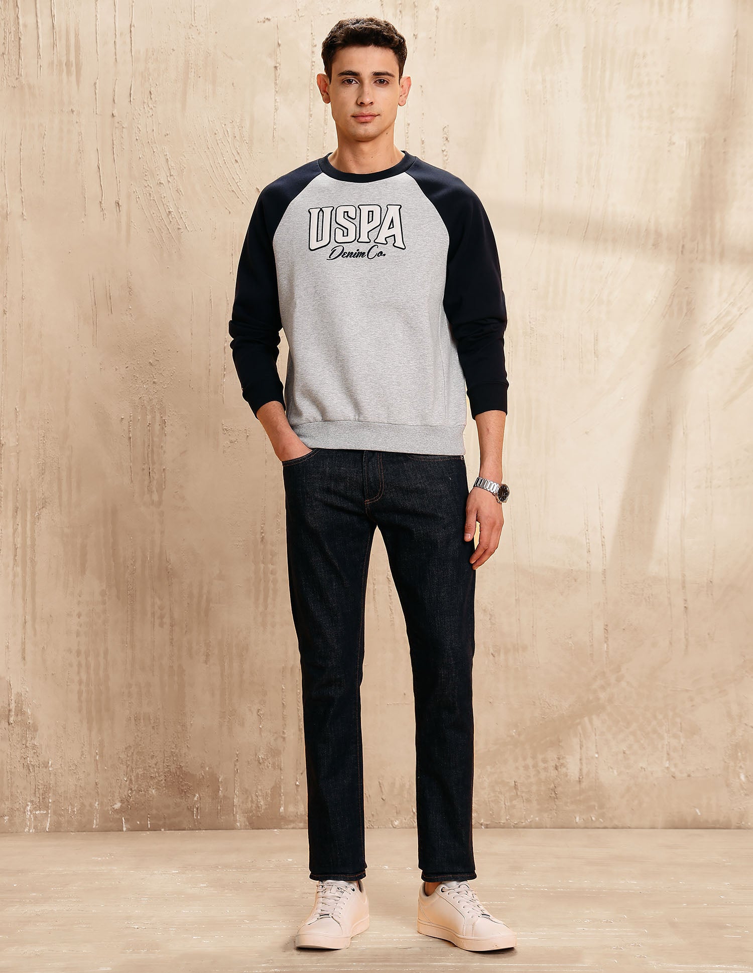 Brand Embossed Legend Of Horseshoe Sweatshirt Grey - U.S. POLO ASSN. | Large