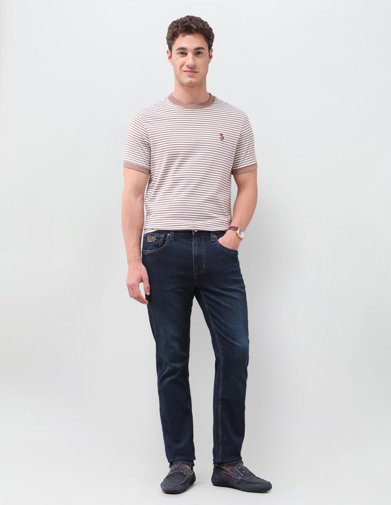 Harold Slim Straight Fit Blue Jeans Dark Indigo - U.S. Polo Assn. India | Large