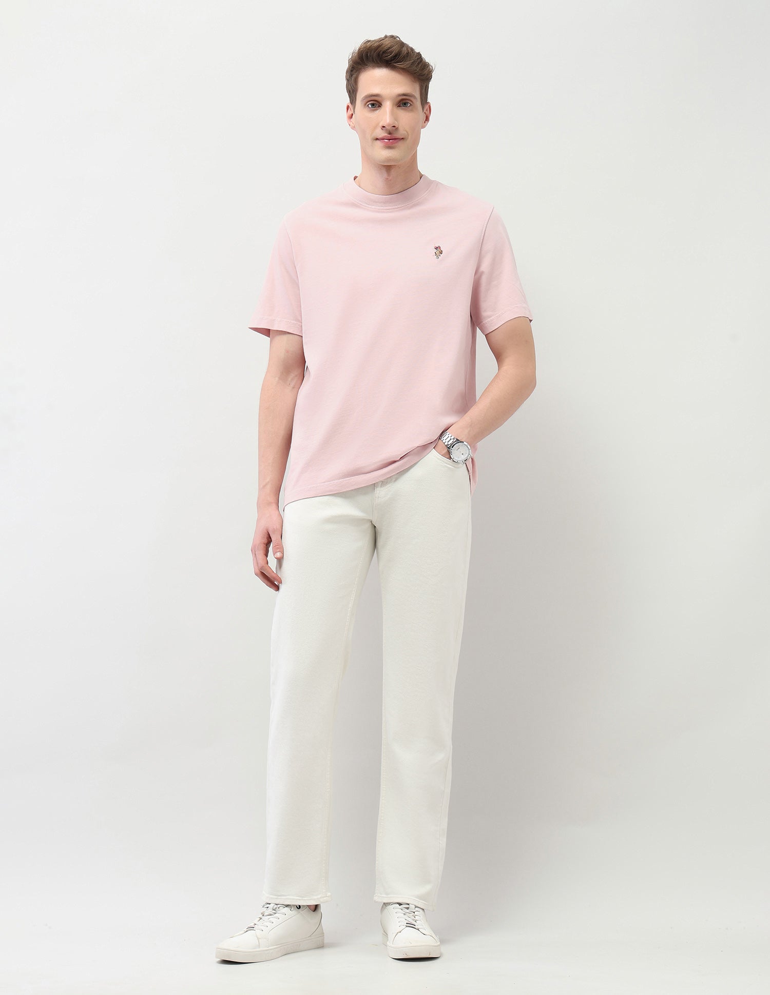 Solid Muscle Fit T-Shirt Pink - U.S. Polo Assn. India | Large