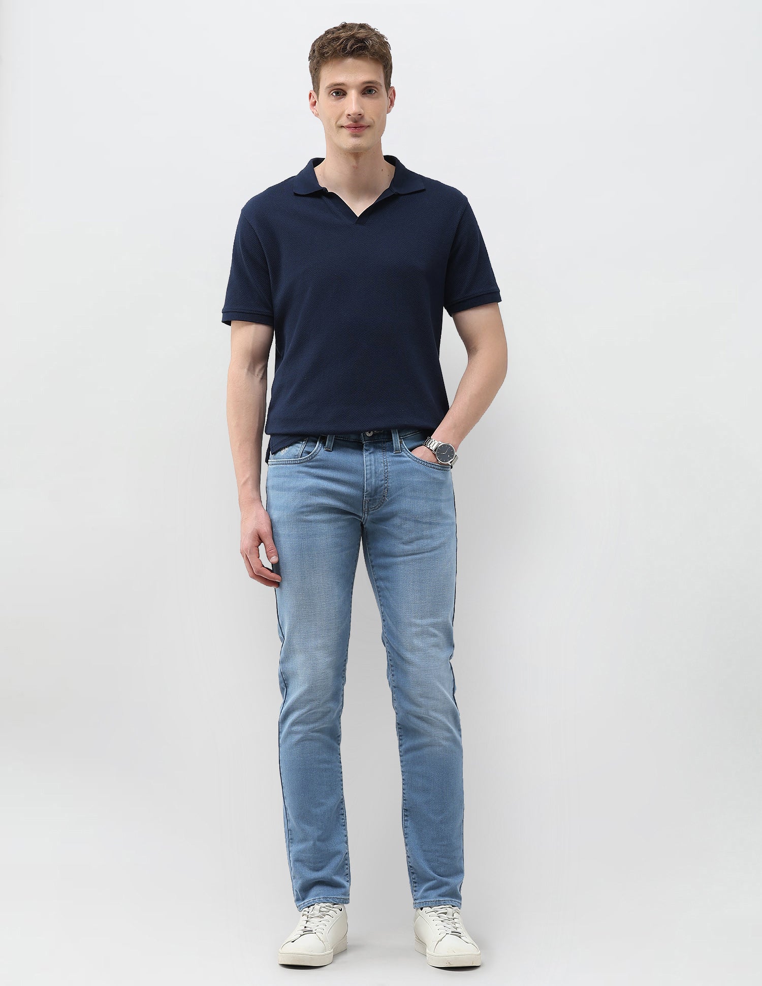Brandon Slim Tapered Fit Blue Jeans Mid Blue - U.S. Polo Assn. India | Large
