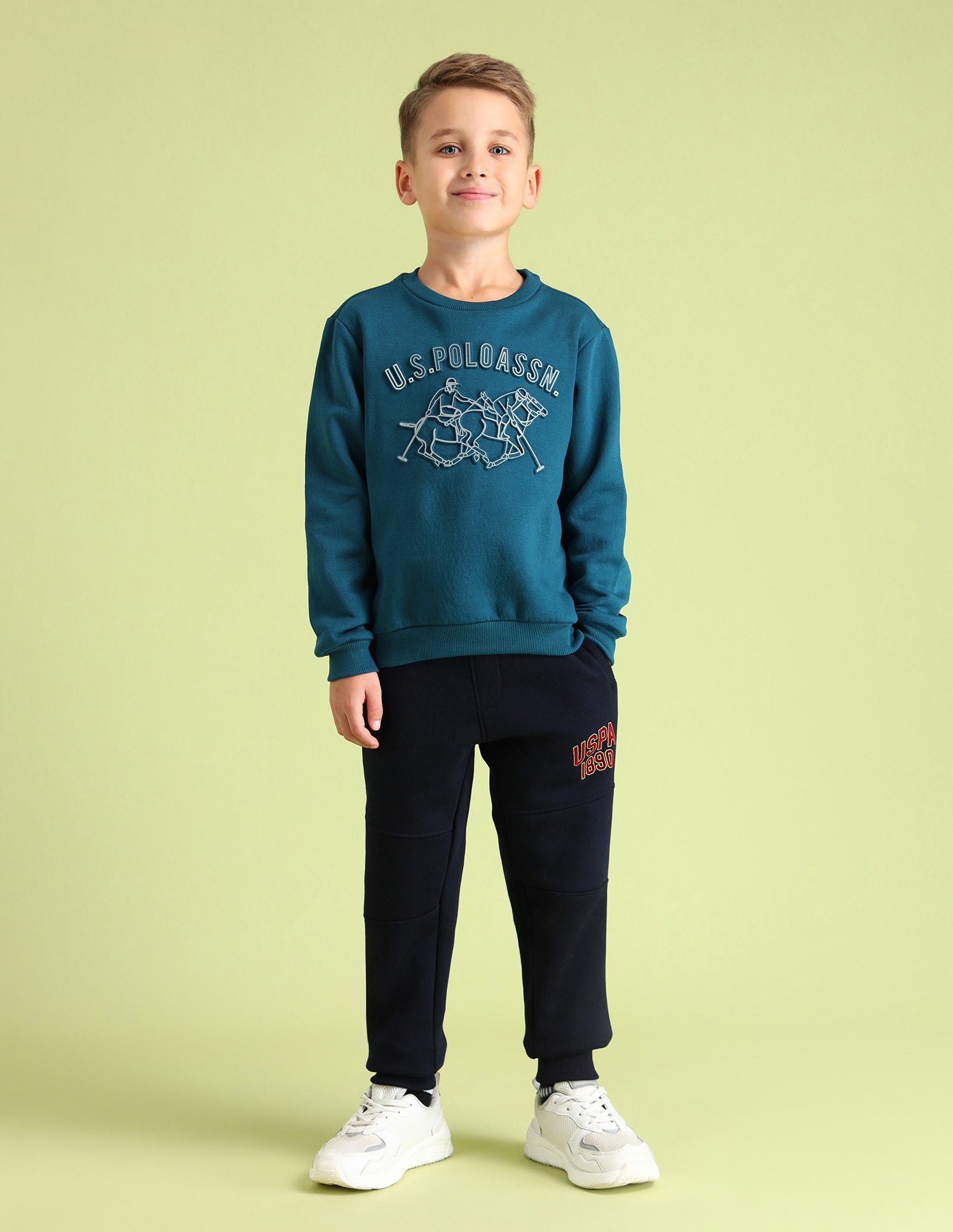Boys Brand Printed Sweatshirt Teal - U.S. POLO ASSN. | Large