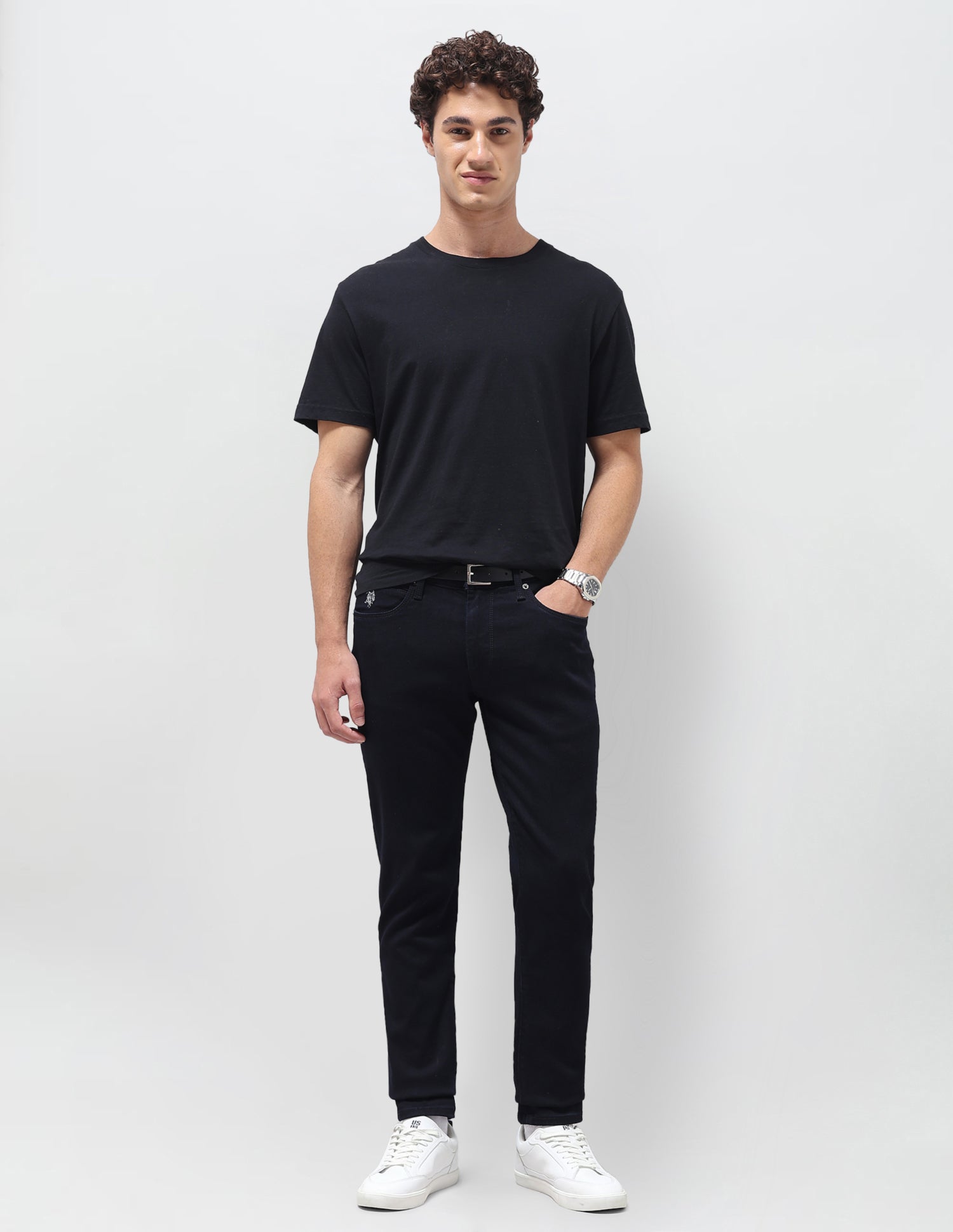 Brandon Slim Tapered Fit Black Jeans Black - U.S. Polo Assn. India | Large