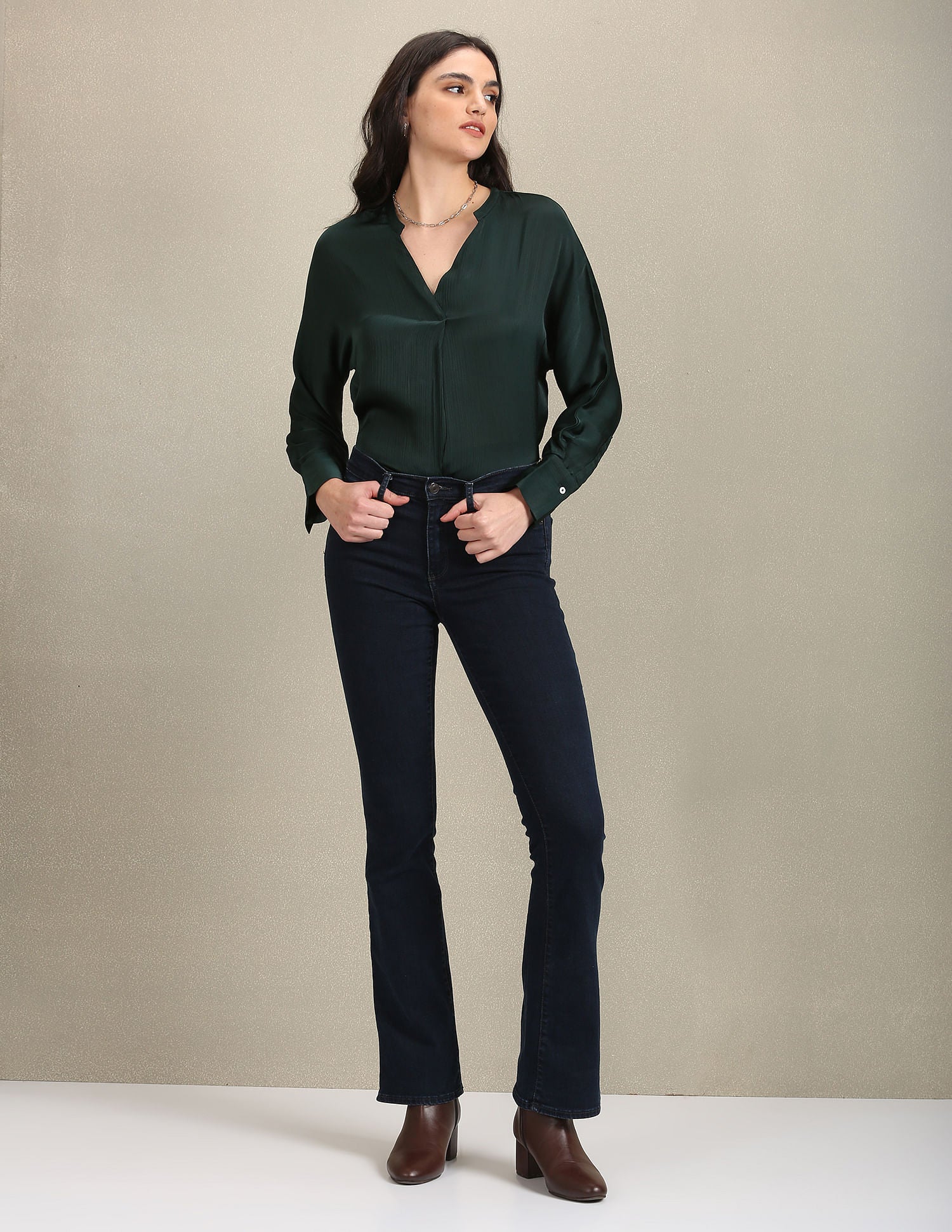 V-Neck Solid Top Dark Green - U.S. POLO ASSN. | Large