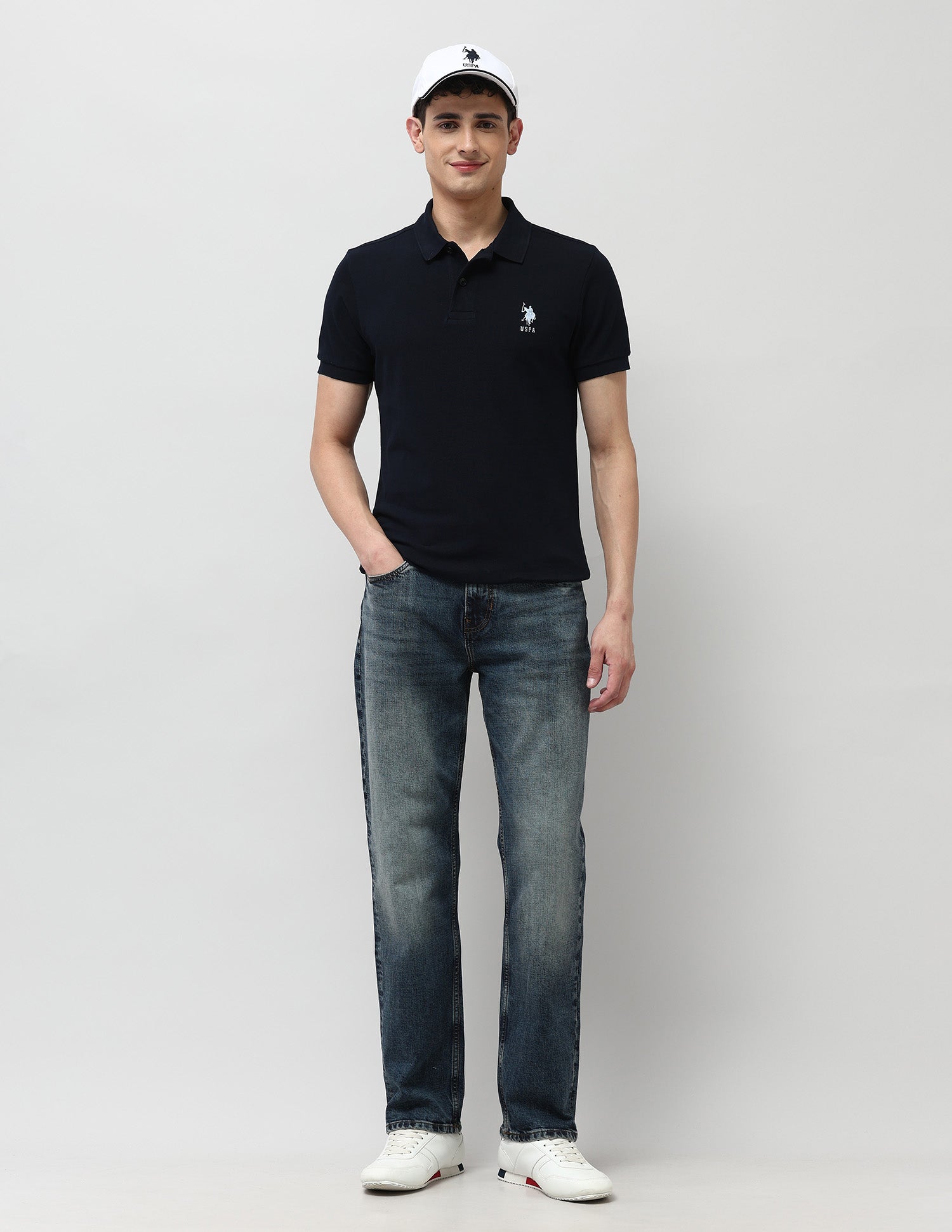 Brand Embroidered Muscle Fit Polo Shirt Navy - U.S. POLO ASSN. | Large