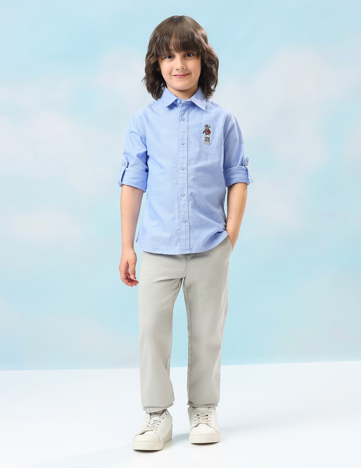 Oxford Solid Regular Fit Shirt Blue - U.S. Polo Assn. India | Large