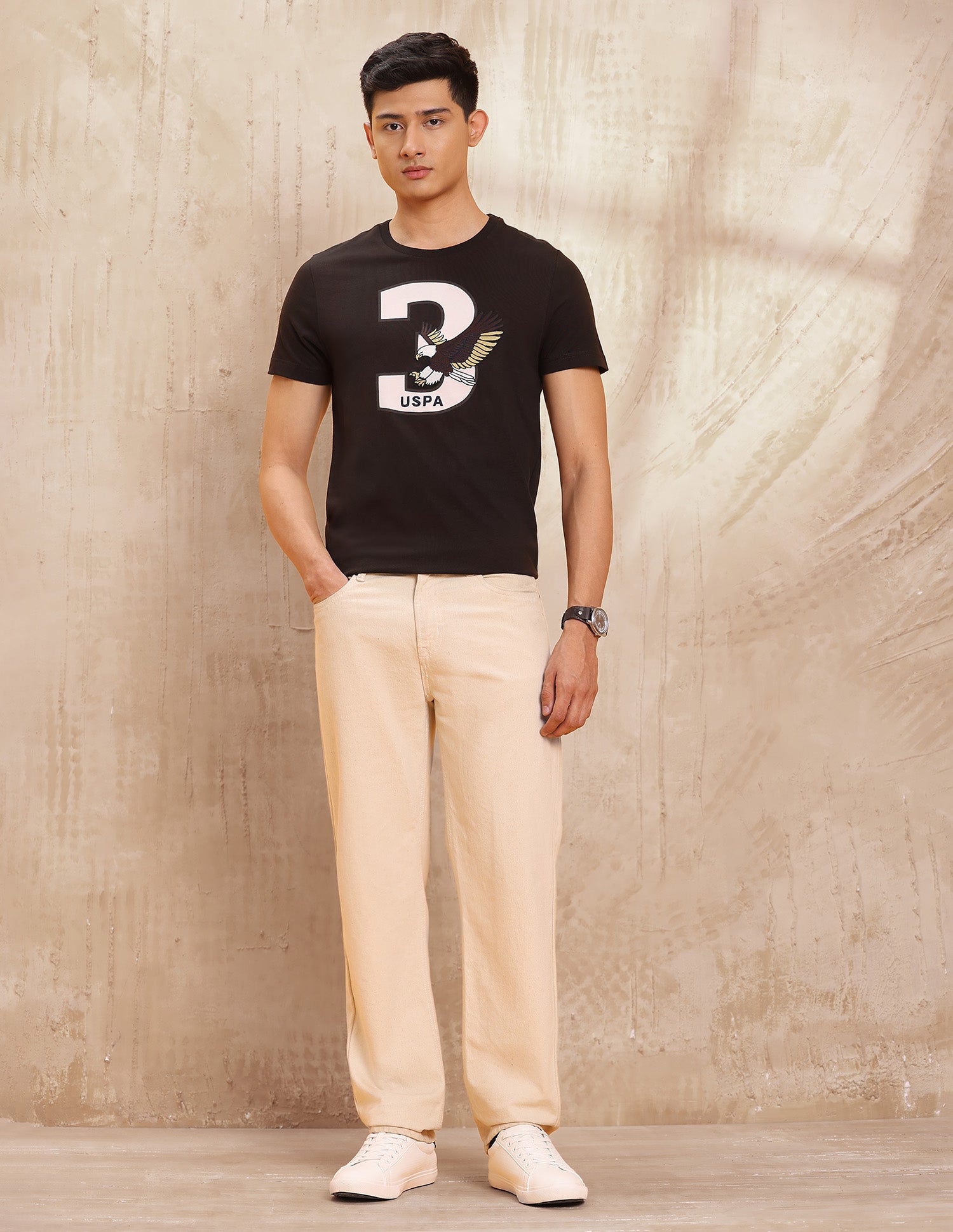 Graphic Printed Regular Fit T Shirt Dark Brown - U.S. POLO ASSN. | Large