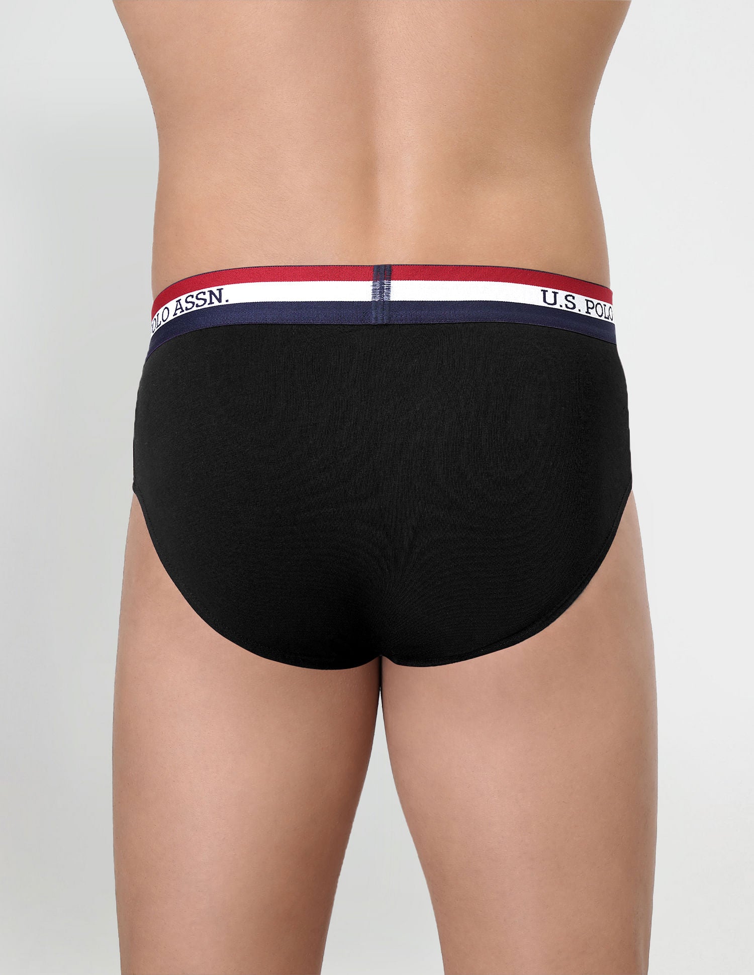 Striped Waistband EB002 Briefs - Pack Of 2 Black and Red - U.S. POLO ASSN. | Large