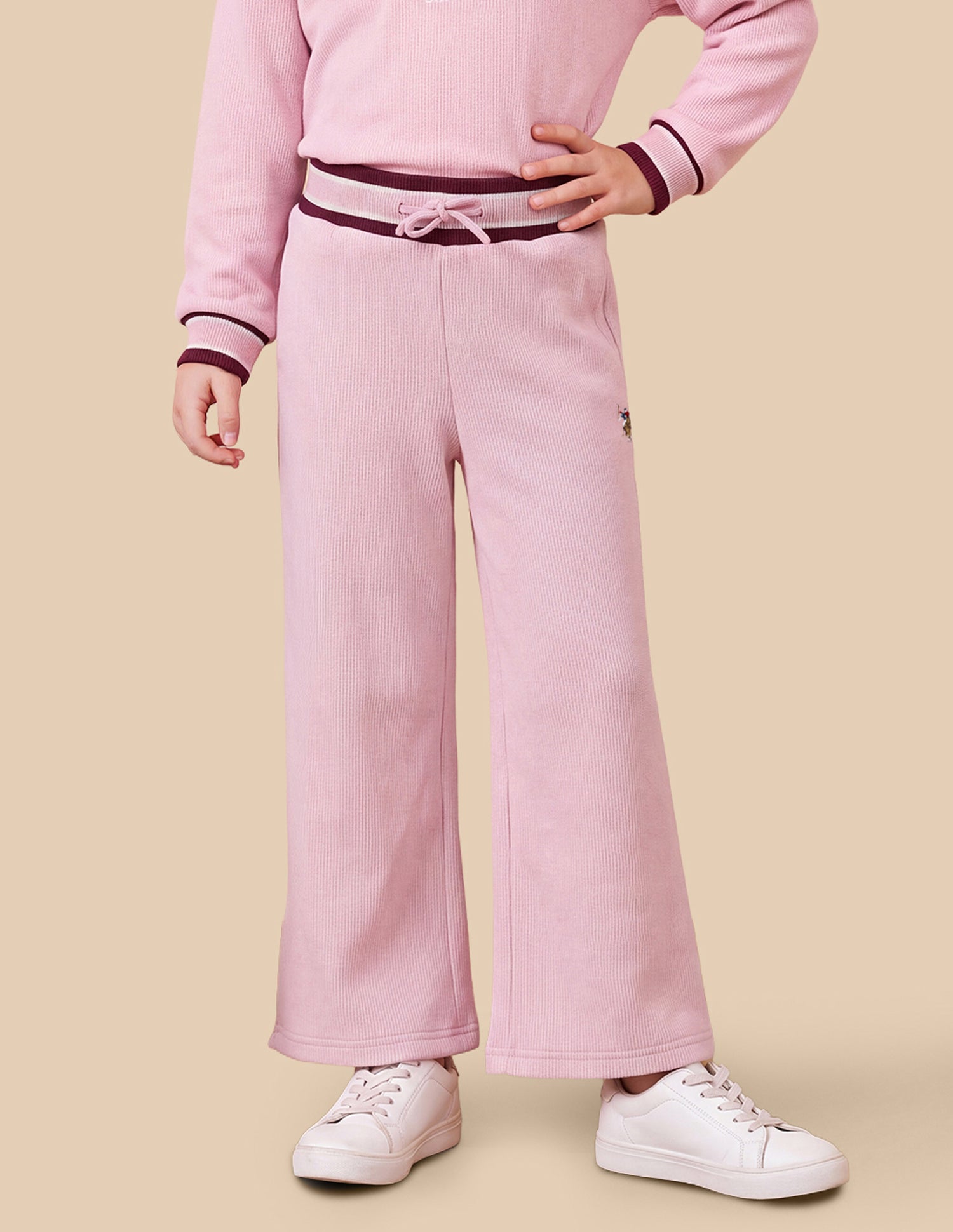Loose Fit Corduroy Track Pants Pink - U.S. Polo Assn. India | Large