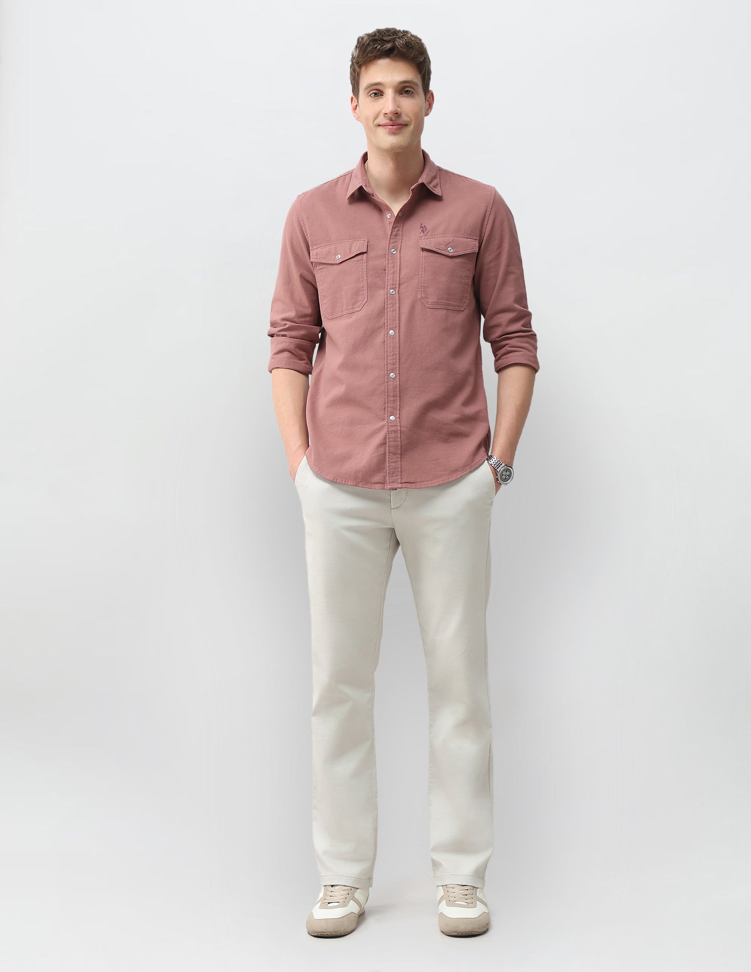 Solid Comfort Fit Shirt Rose - U.S. Polo Assn. India | Large