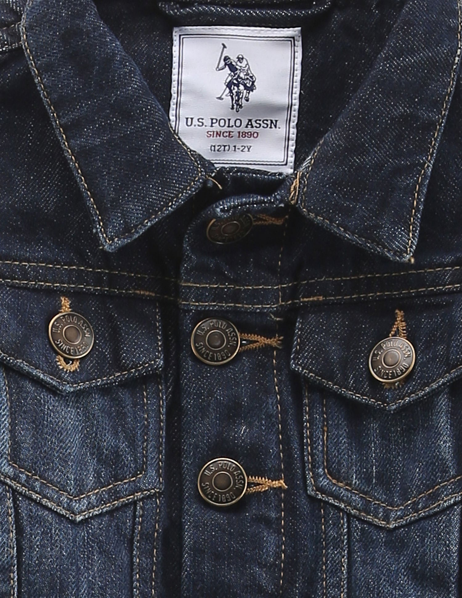 Boys Denim Trucker Jacket Dark Blue - U.S. POLO ASSN. | Large