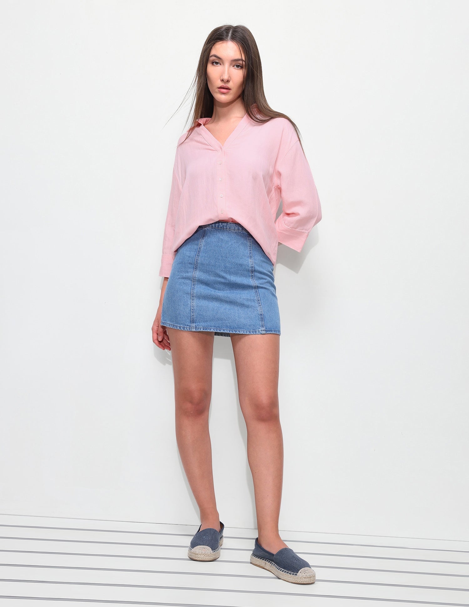 Solid Relaxed Fit Drop Shoulder Shirt Pink - U.S. Polo Assn. India | Large