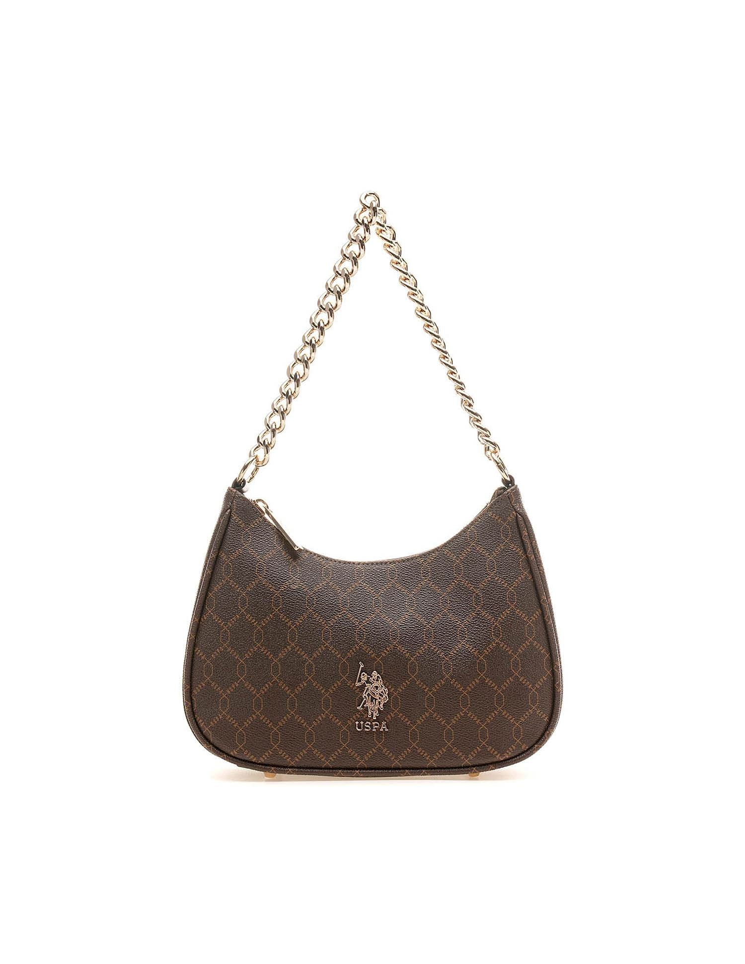 Kali Monogram Shoulder Bag Brown - U.S. POLO ASSN. | Large