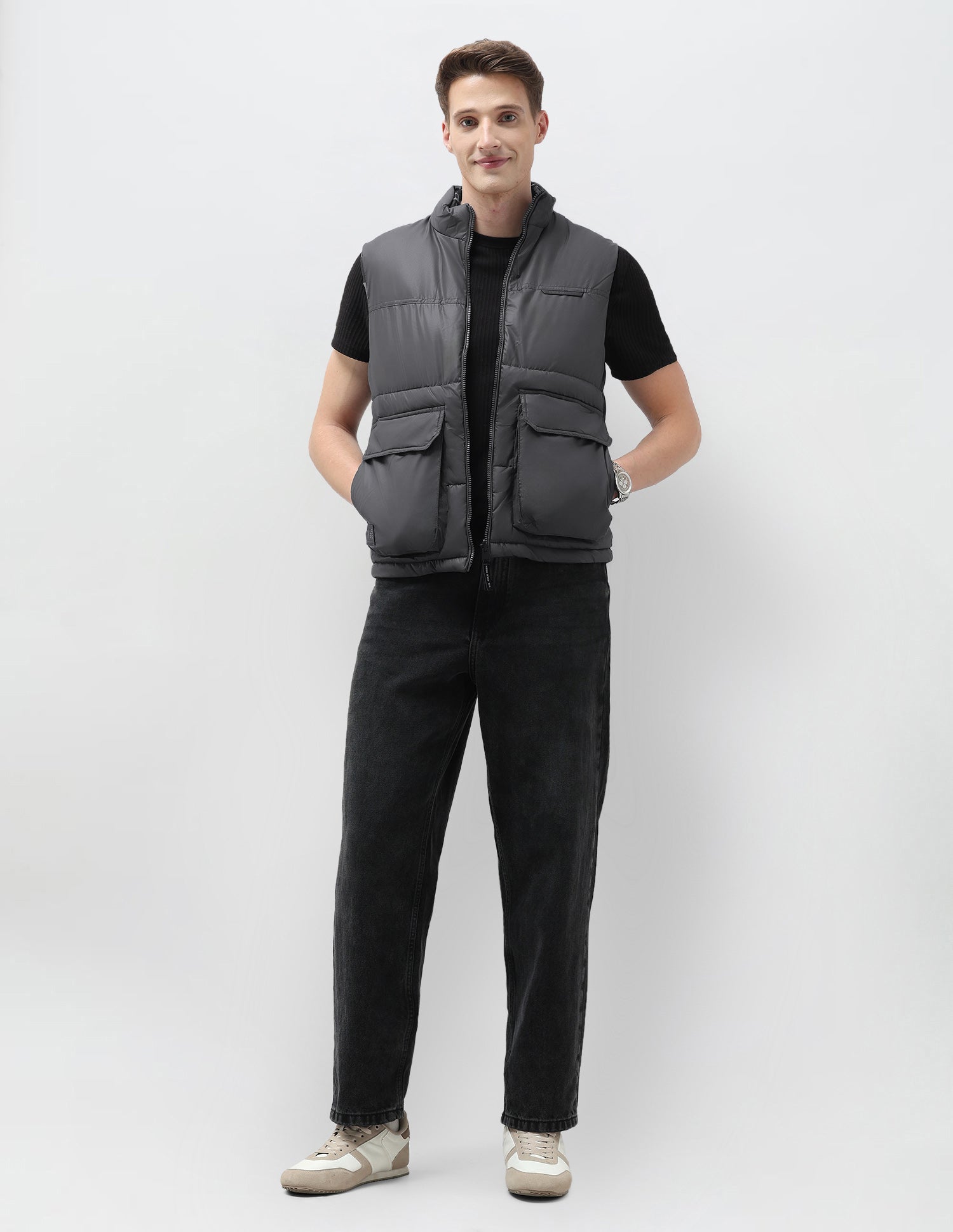 Reversible Regular Fit Puffer Jacket Grey - U.S. POLO ASSN. | Large