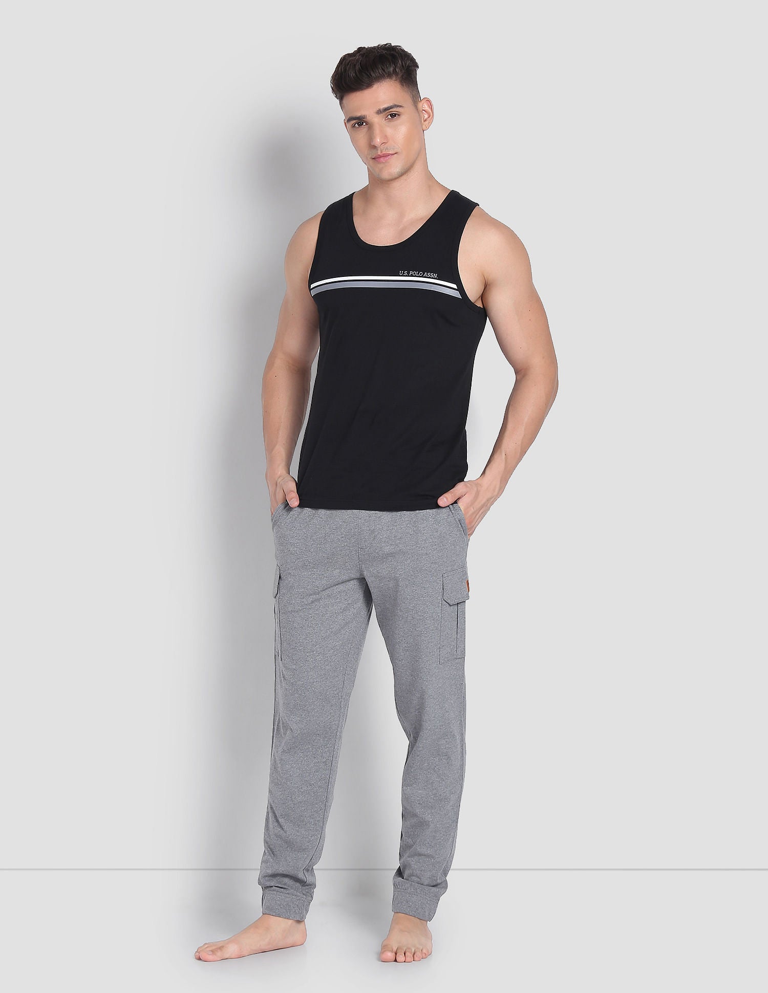 Lightweight Utility OJ002 Lounge Cargo Joggers - Pack Of 1 Grey - U.S. POLO ASSN. | Large