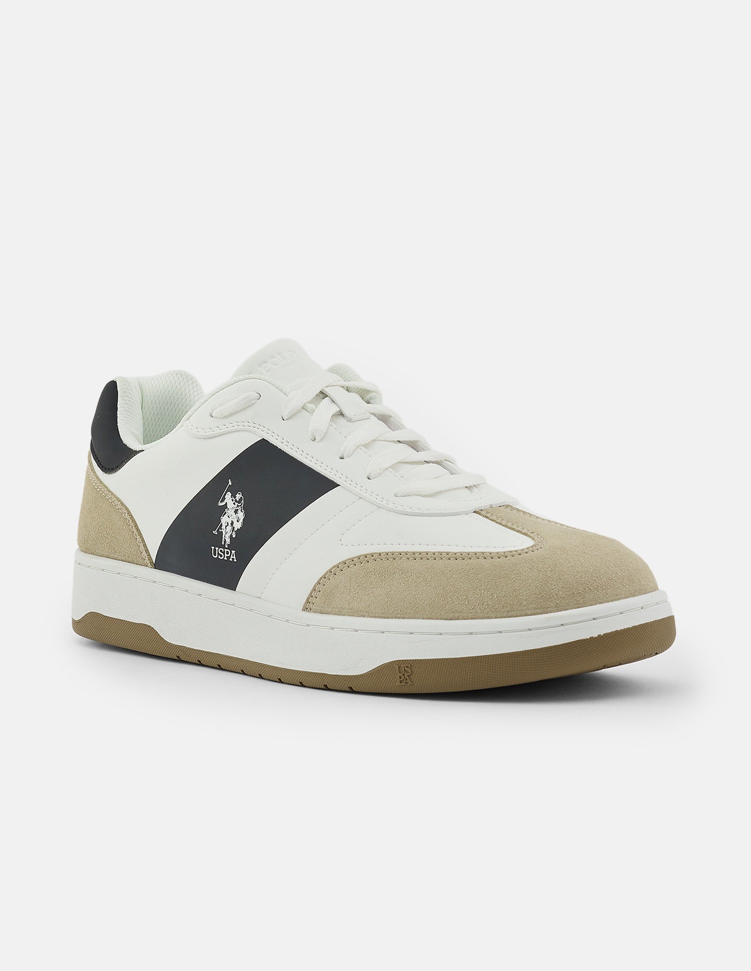 Colour Blocked Finley Suede Sneakers Beige - U.S. Polo Assn. India | Large