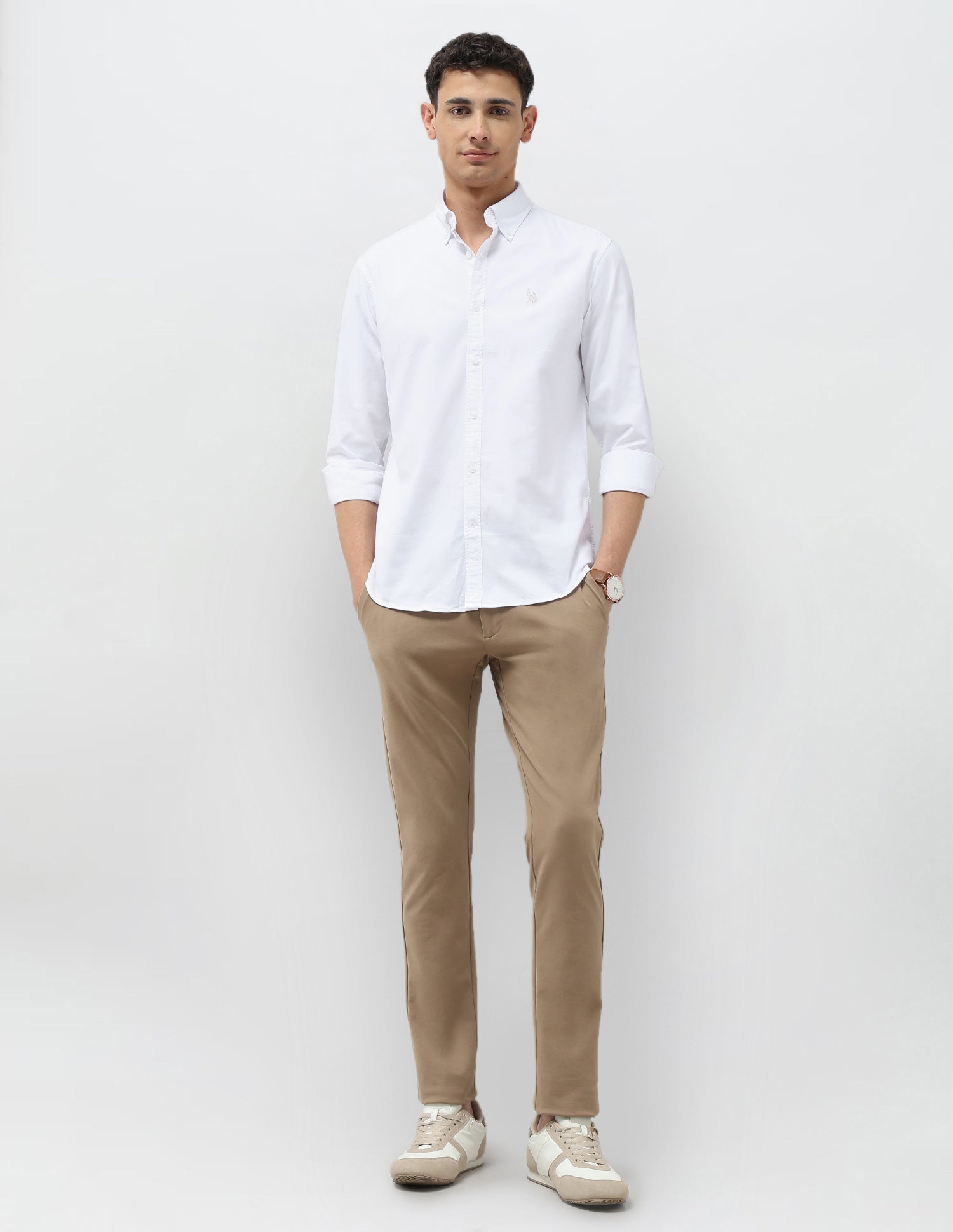 Tailored Fit Oxford Shirt White - U.S. POLO ASSN. | Large