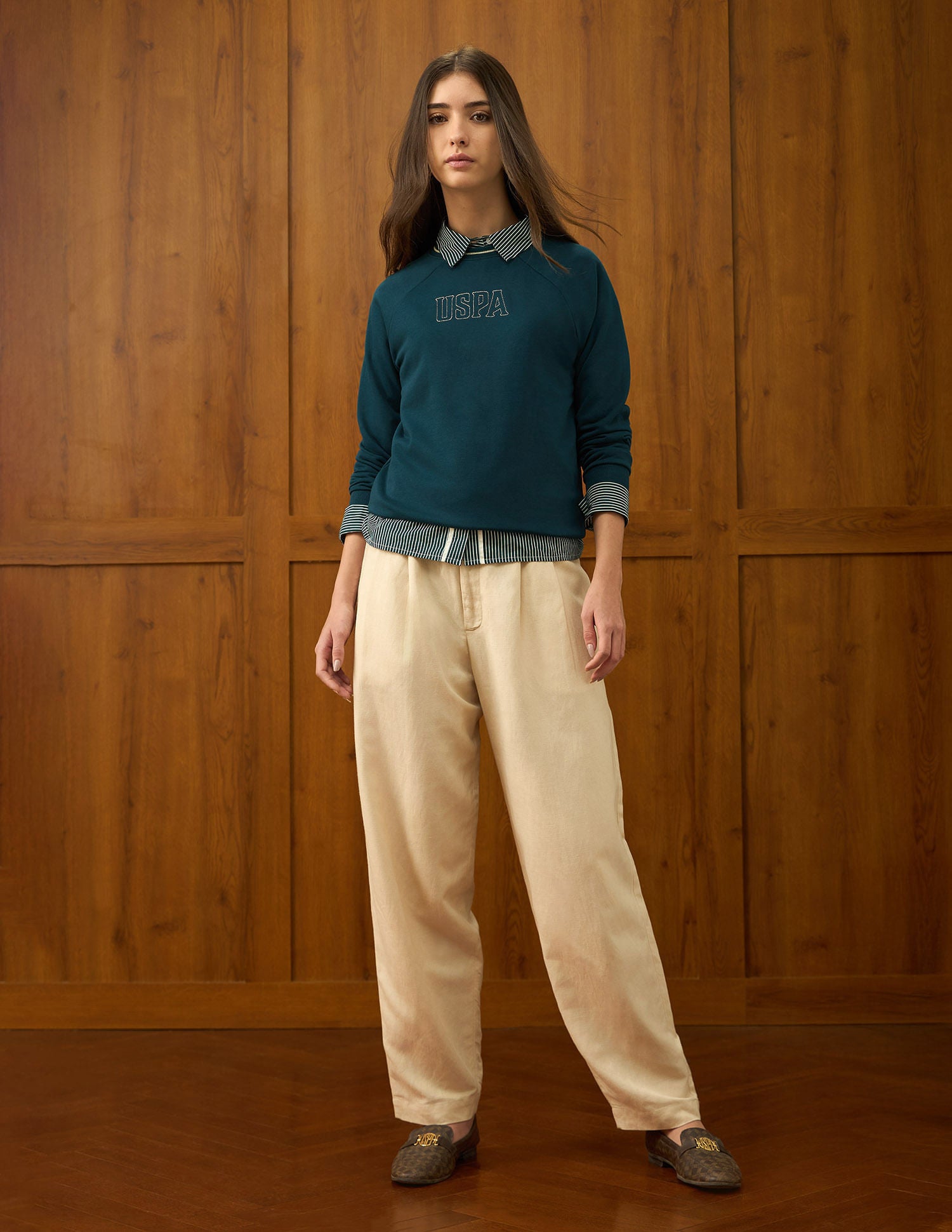 Raglan Fit Brand Printed Sweatshirt Teal - U.S. POLO ASSN. | Large