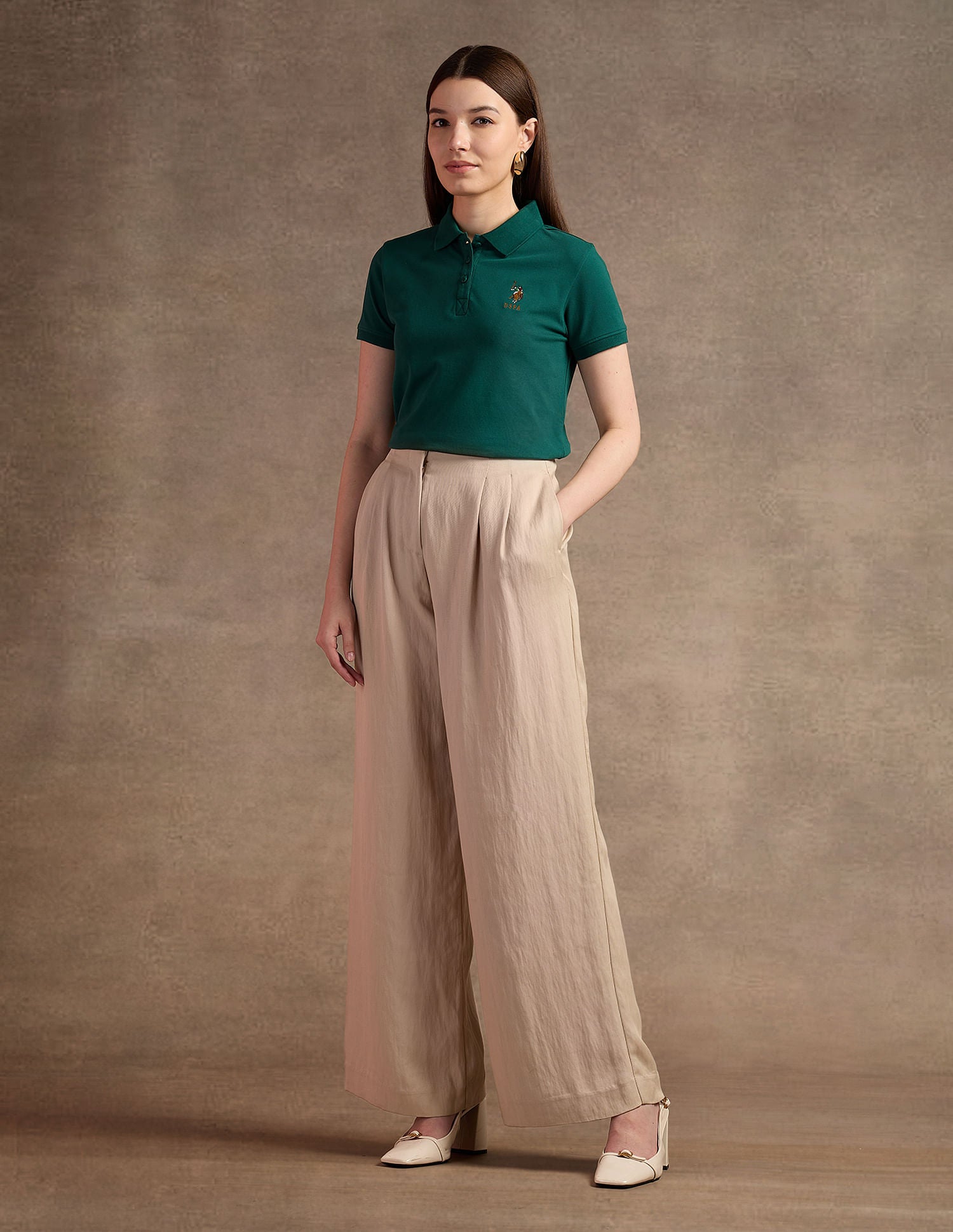 Embroidered Logo Solid Polo Shirt Dark Green - U.S. POLO ASSN. | Large