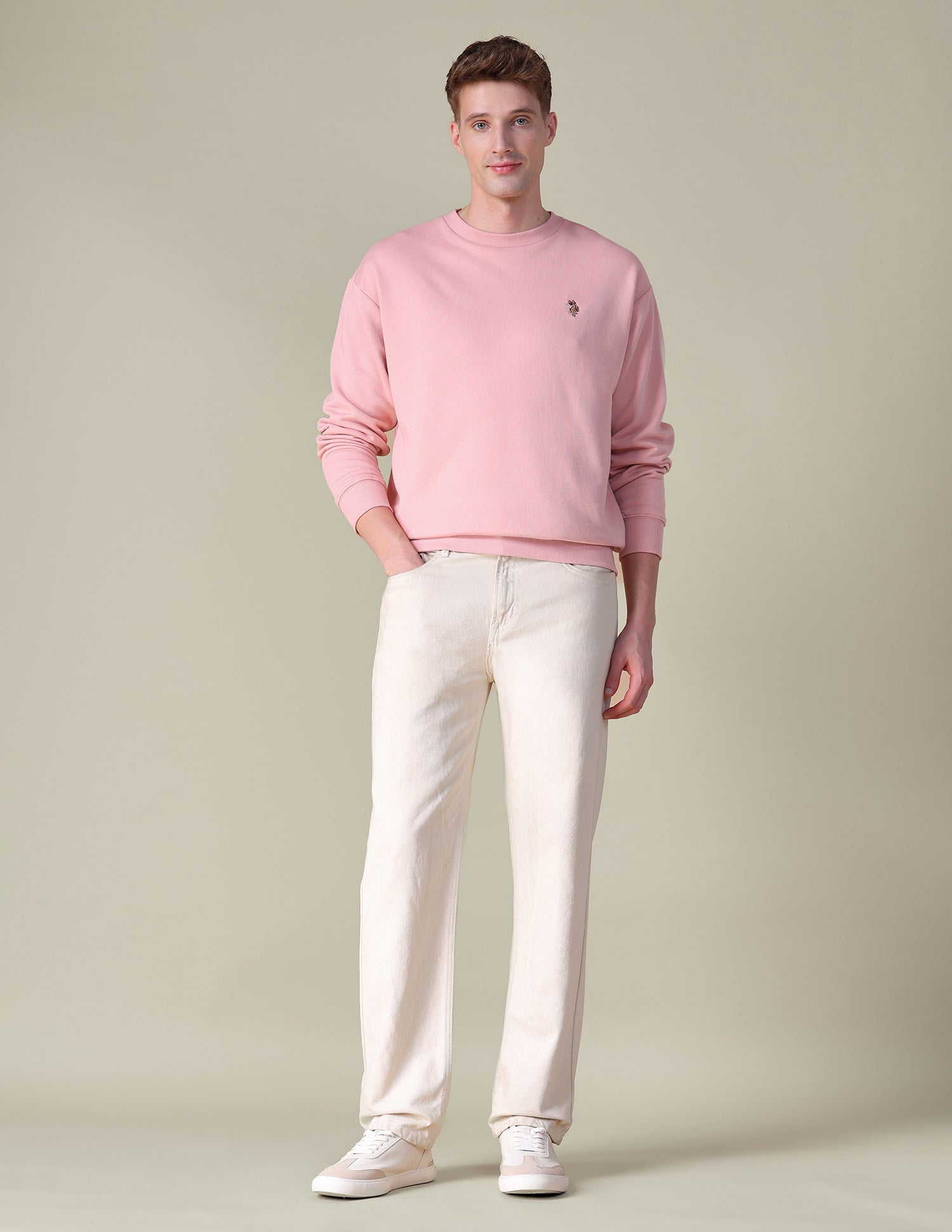 Solid Relaxed Fit Sweatshirt Pink - U.S. POLO ASSN. | Large