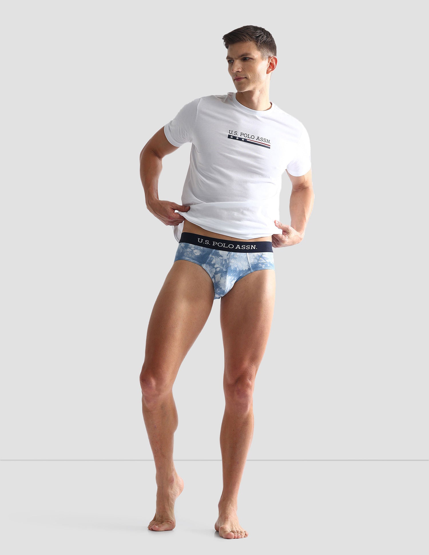 Cotton Stretch Tie Dye OEB03 Briefs - Pack Of 1 Blue - U.S. POLO ASSN. | Large