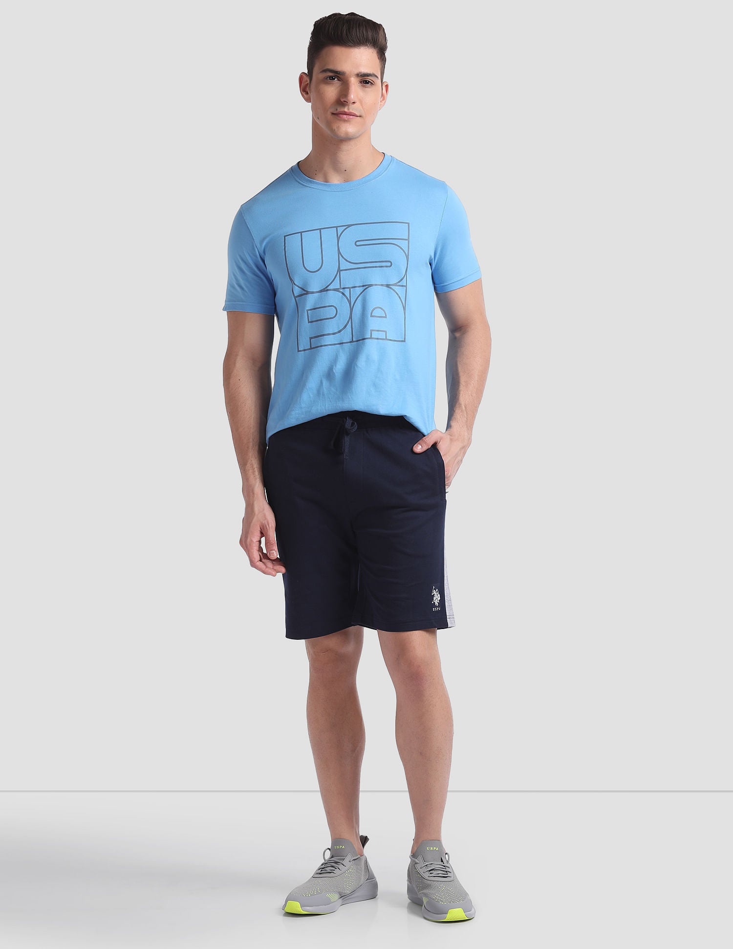 Panelled Cotton OES01 Lounge Shorts - Pack Of 1 Navy - U.S. POLO ASSN. | Large