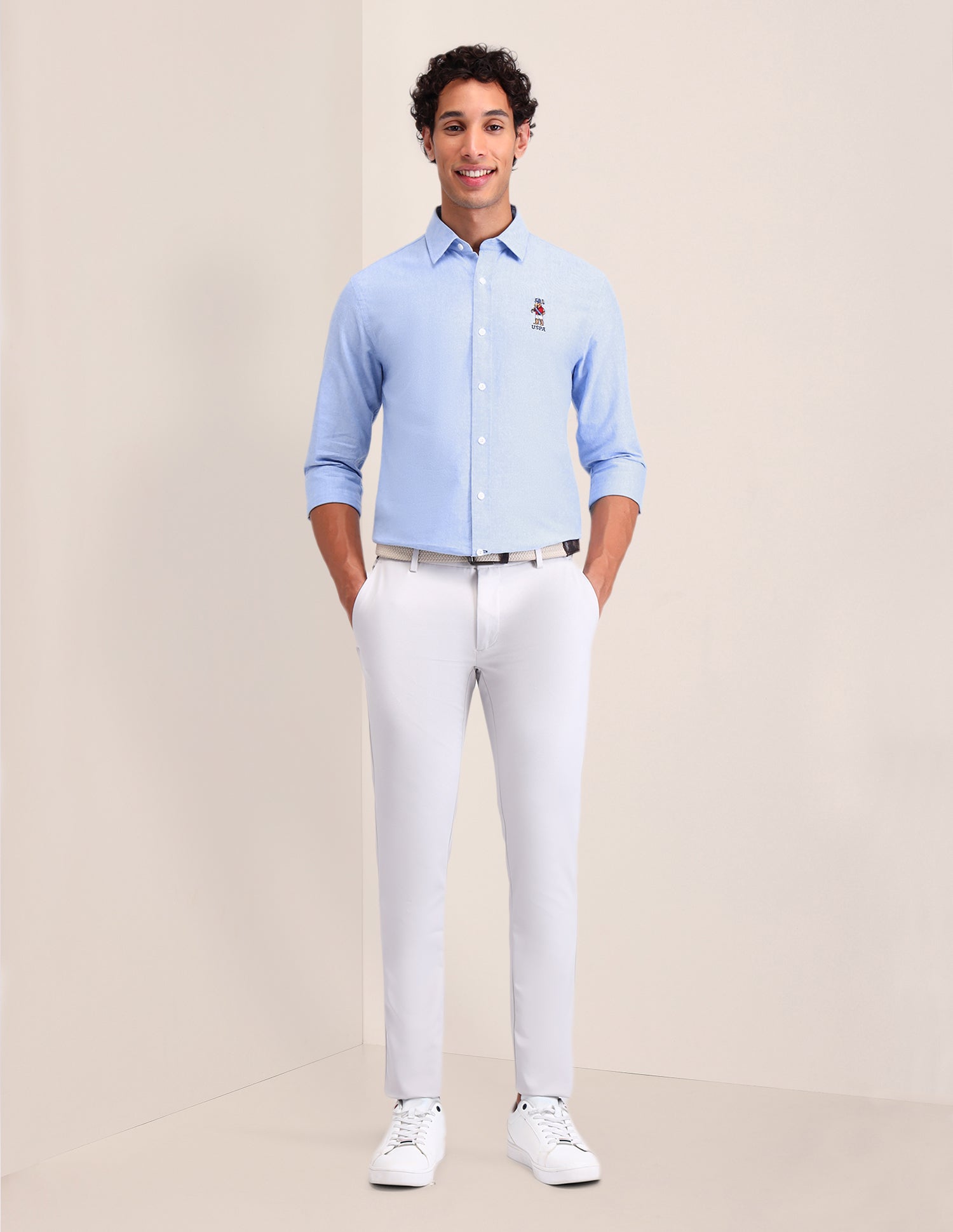 Solid Tailored Fit Shirt Light Blue - U.S. POLO ASSN. | Large